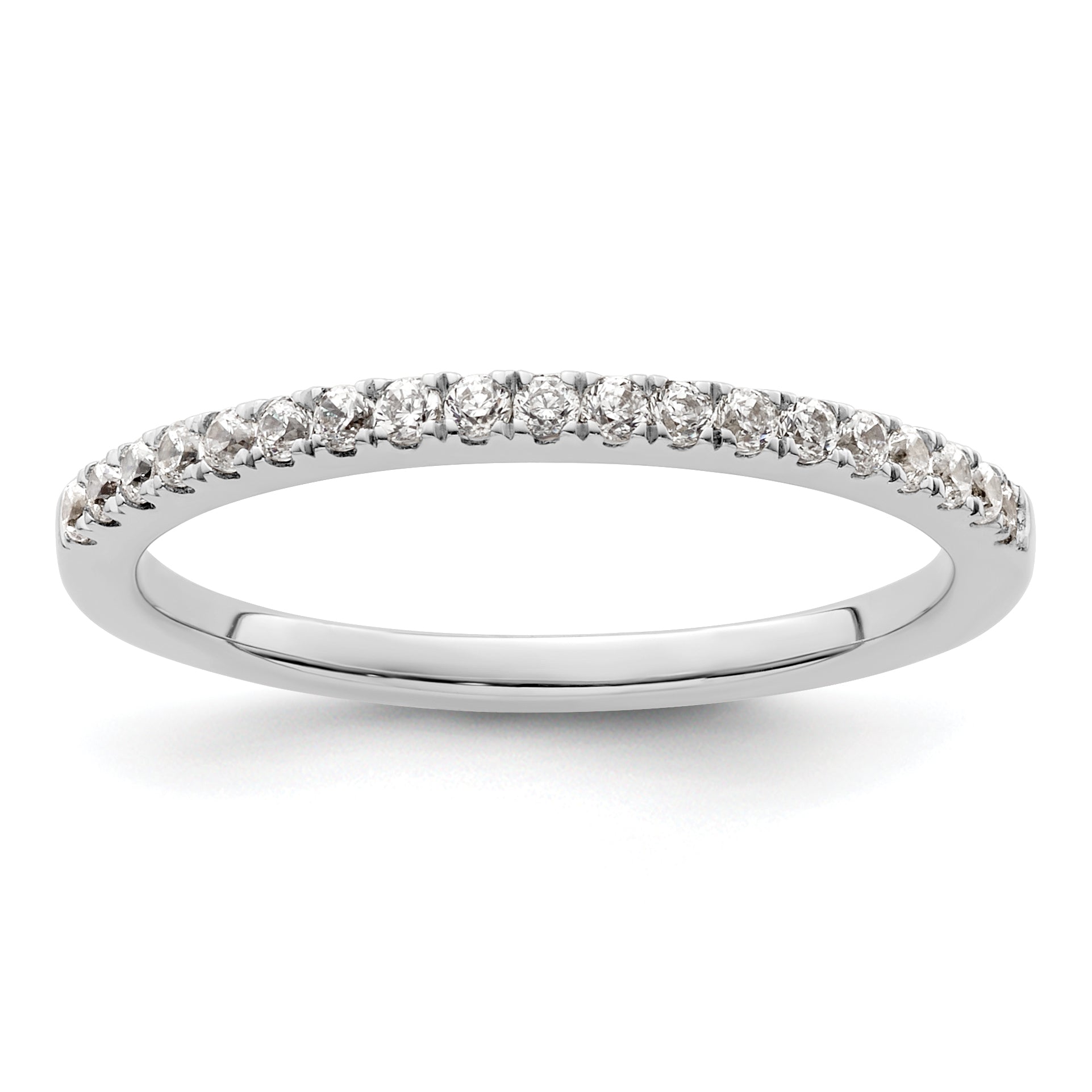 0.23ct. CZ Solid Real 14K White Gold Wedding Wedding Band Ring