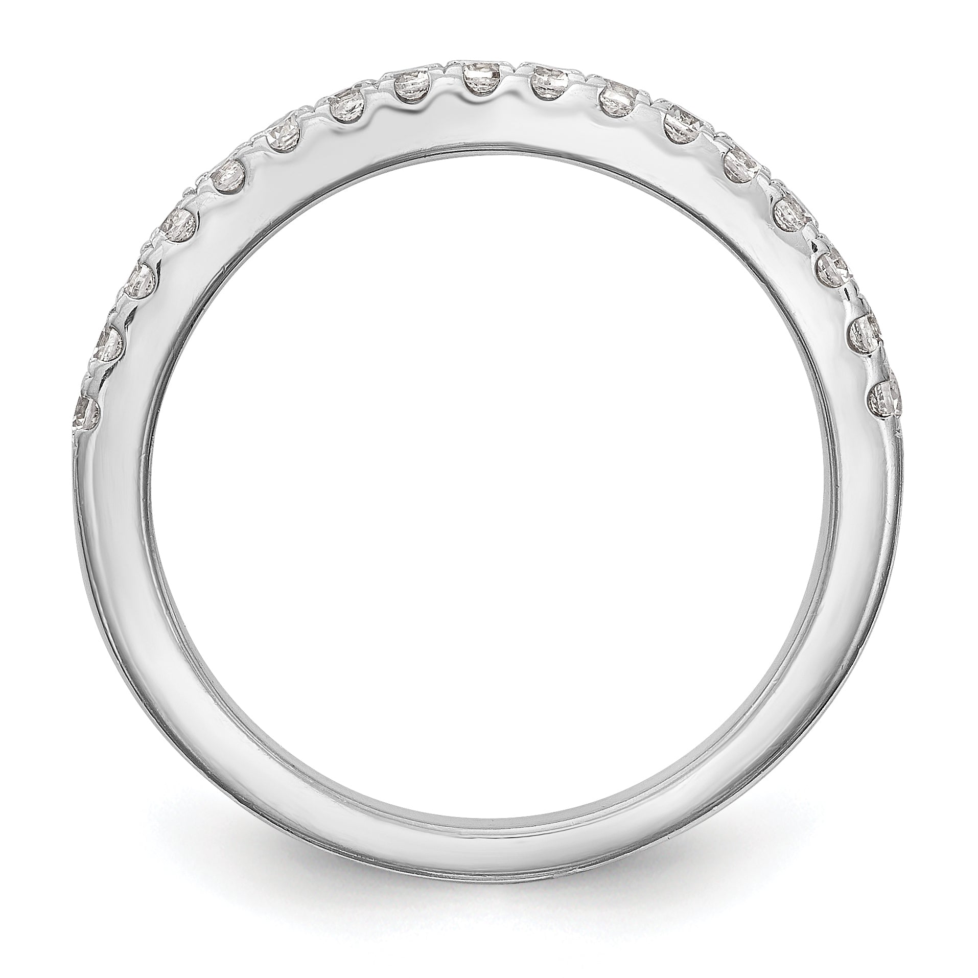 0.26ct. CZ Solid Real 14K White Gold Wedding Wedding Band Ring