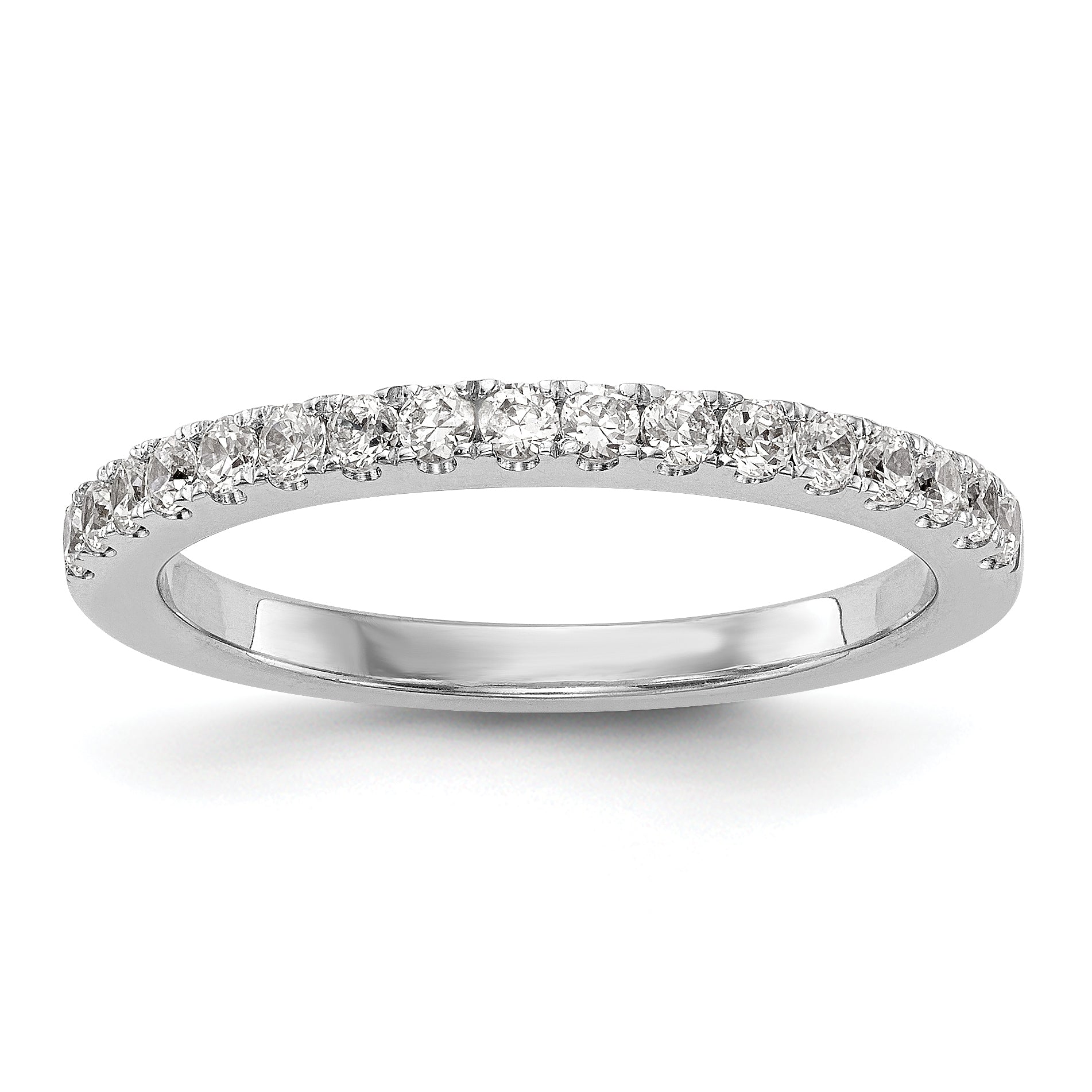 0.26ct. CZ Solid Real 14K White Gold Wedding Wedding Band Ring