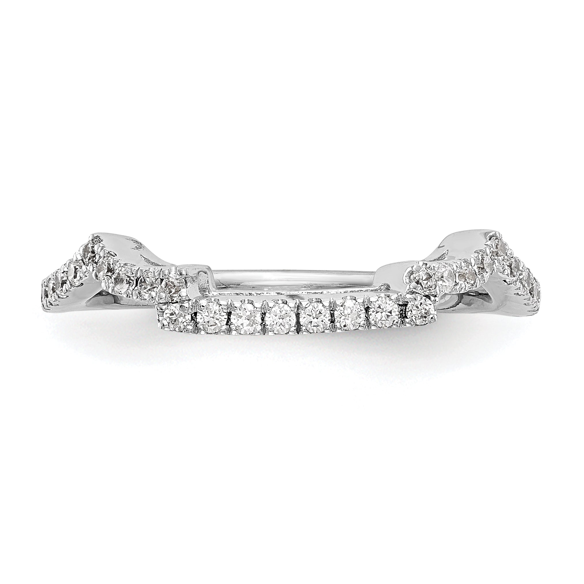 0.34ct. CZ Solid Real 14K White Gold Wedding Wedding Band Ring
