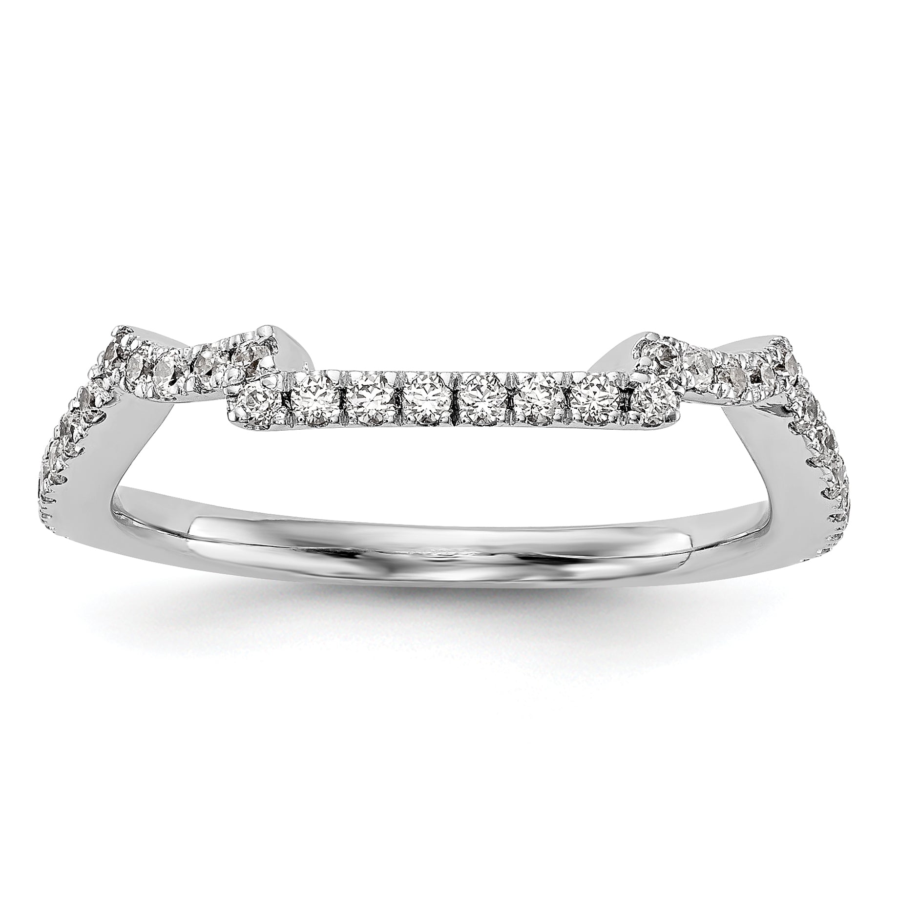 0.34ct. CZ Solid Real 14K White Gold Wedding Wedding Band Ring