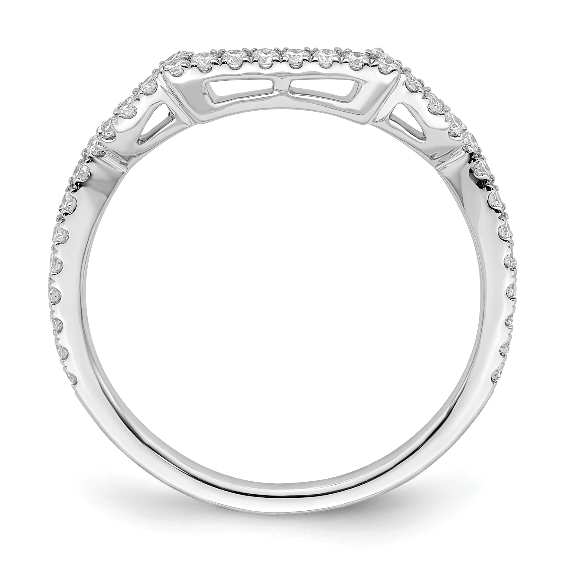 0.27ct. CZ Solid Real 14K White Gold Wedding Wedding Band Ring