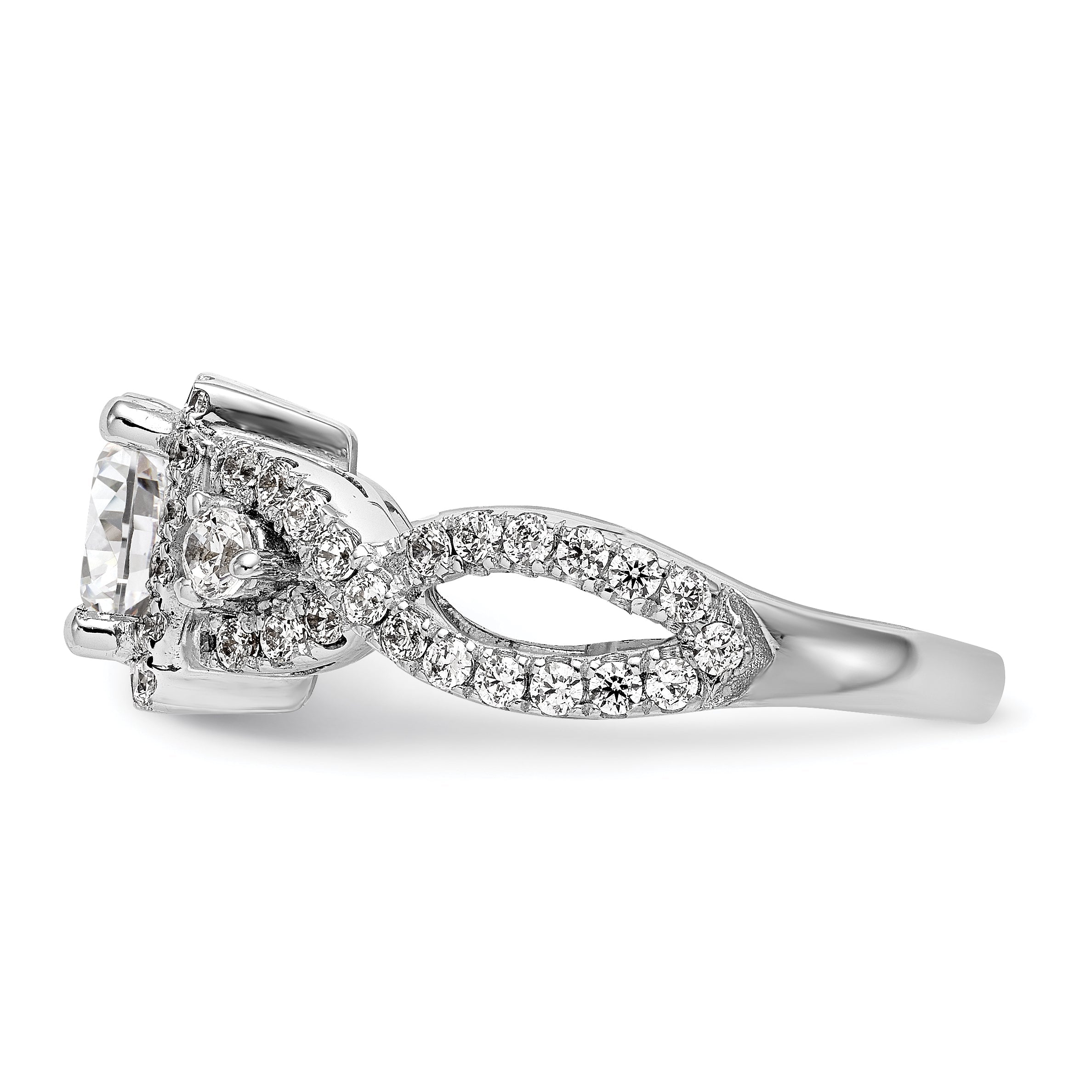 0.50ct. CZ Solid Real 14K White Gold Princess Cushion Halo Engagement Ring