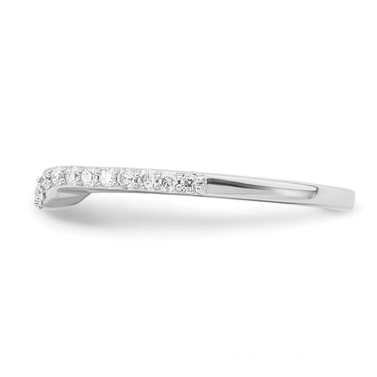 0.24ct. CZ Solid Real 14K White Gold Wedding Wedding Band Ring