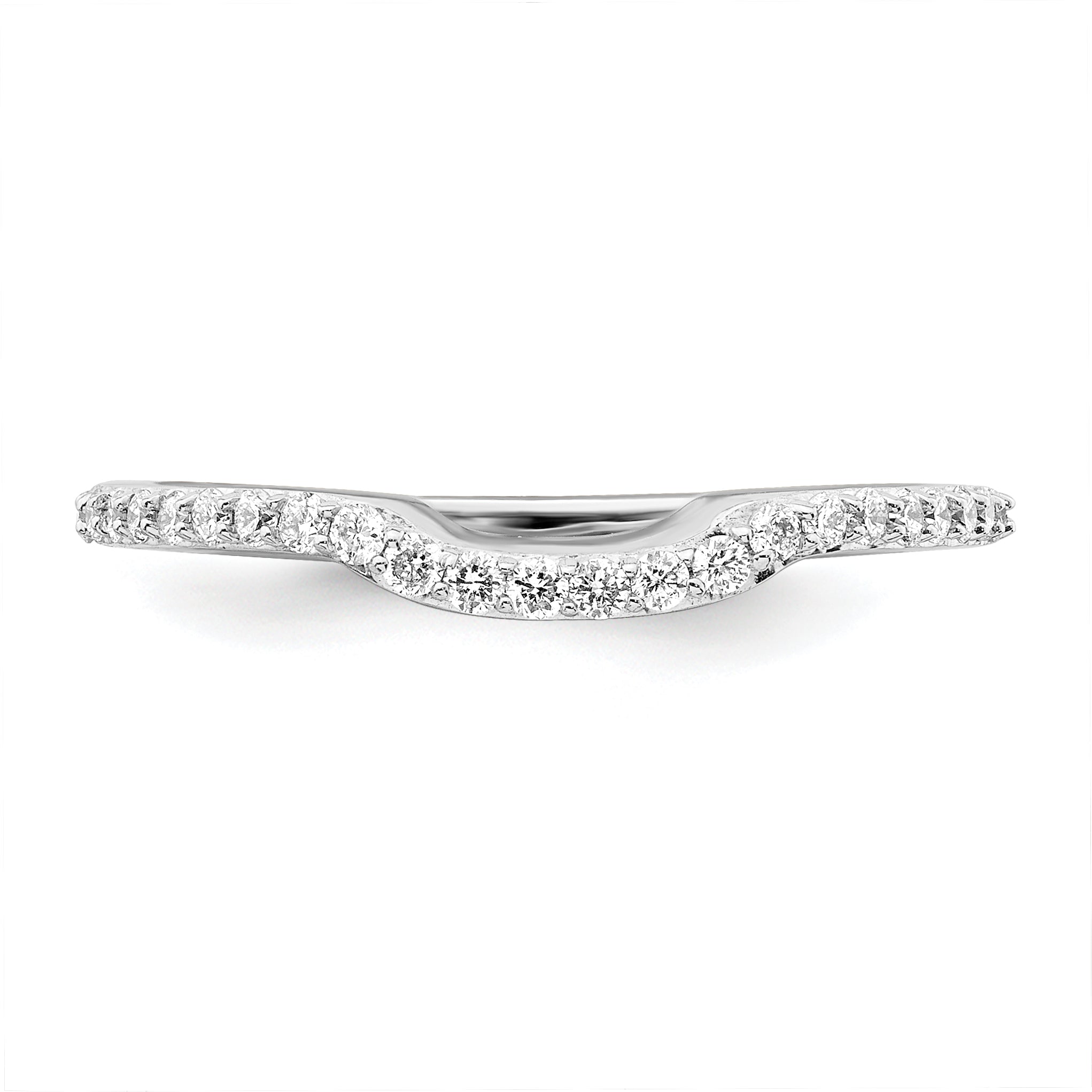 0.24ct. CZ Solid Real 14K White Gold Wedding Wedding Band Ring