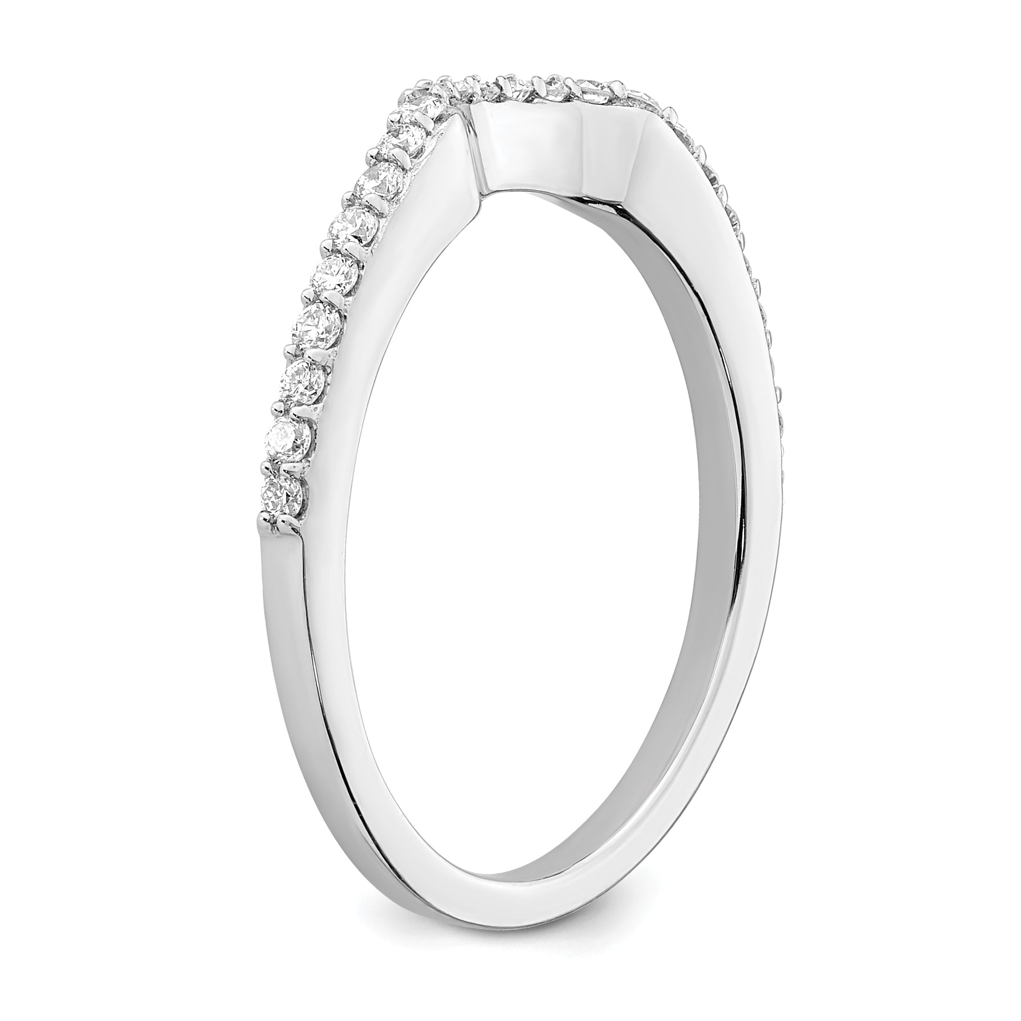 0.24ct. CZ Solid Real 14K White Gold Wedding Wedding Band Ring