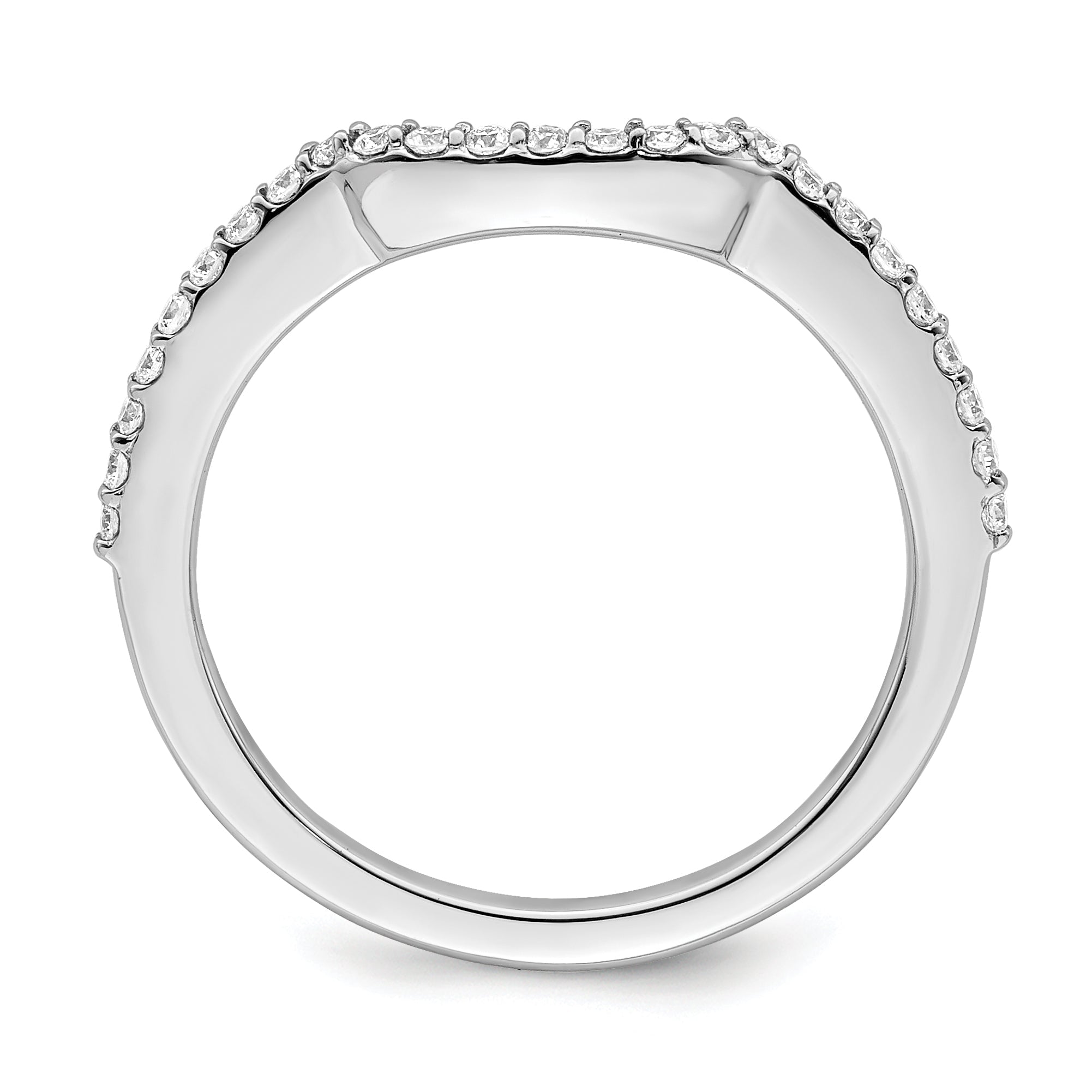 0.25ct. CZ Solid Real 14K White Gold Wedding Wedding Band Ring