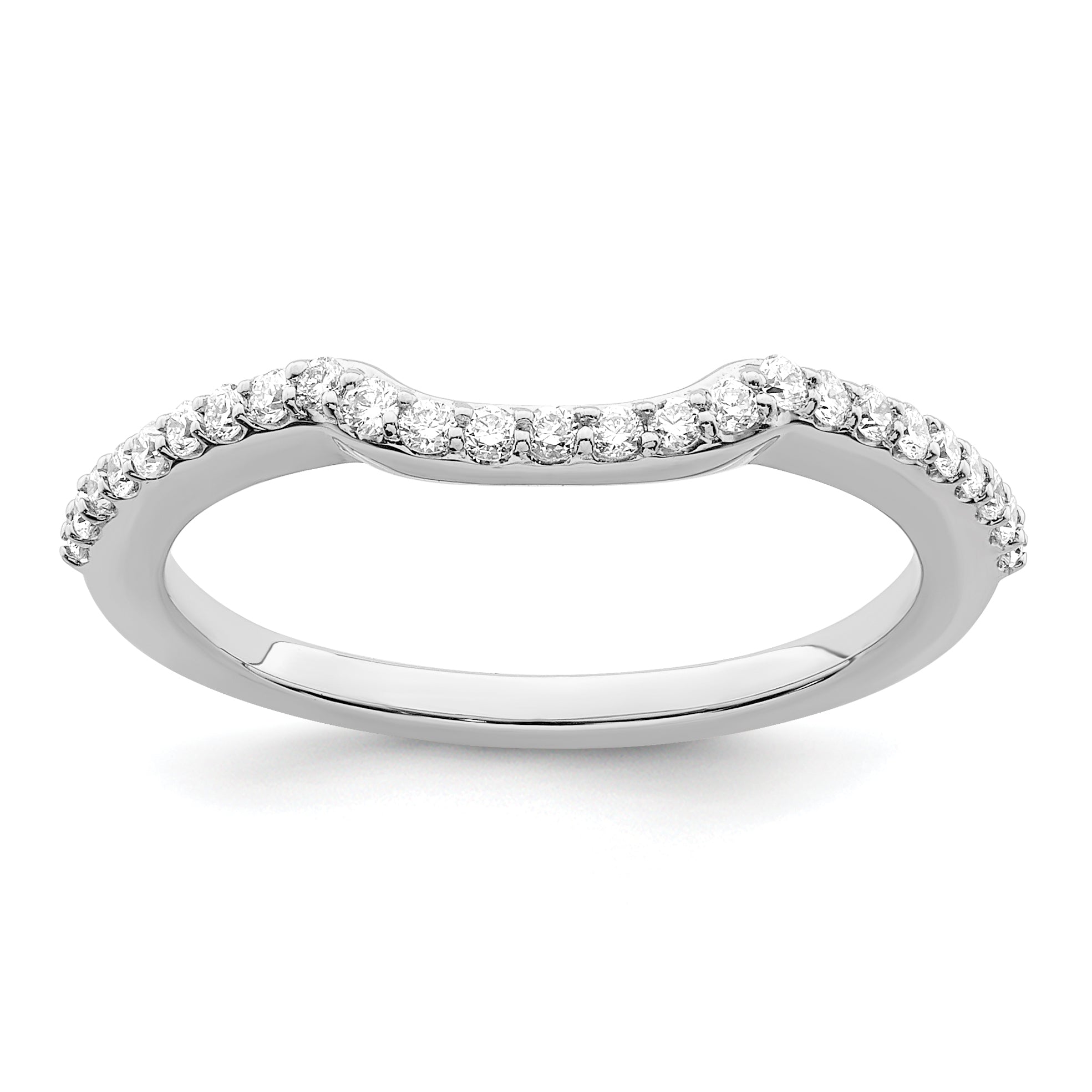 0.25ct. CZ Solid Real 14K White Gold Wedding Wedding Band Ring