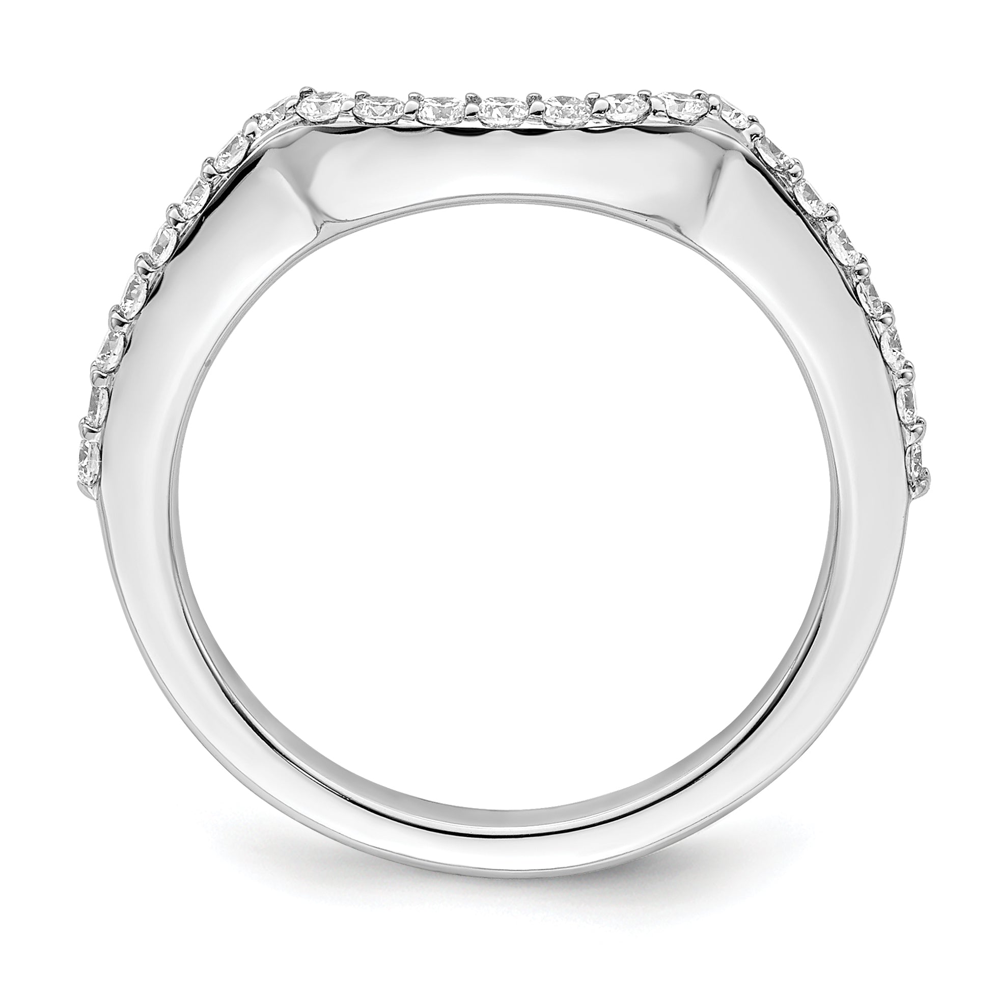 0.28ct. CZ Solid Real 14K White Gold Wedding Wedding Band Ring