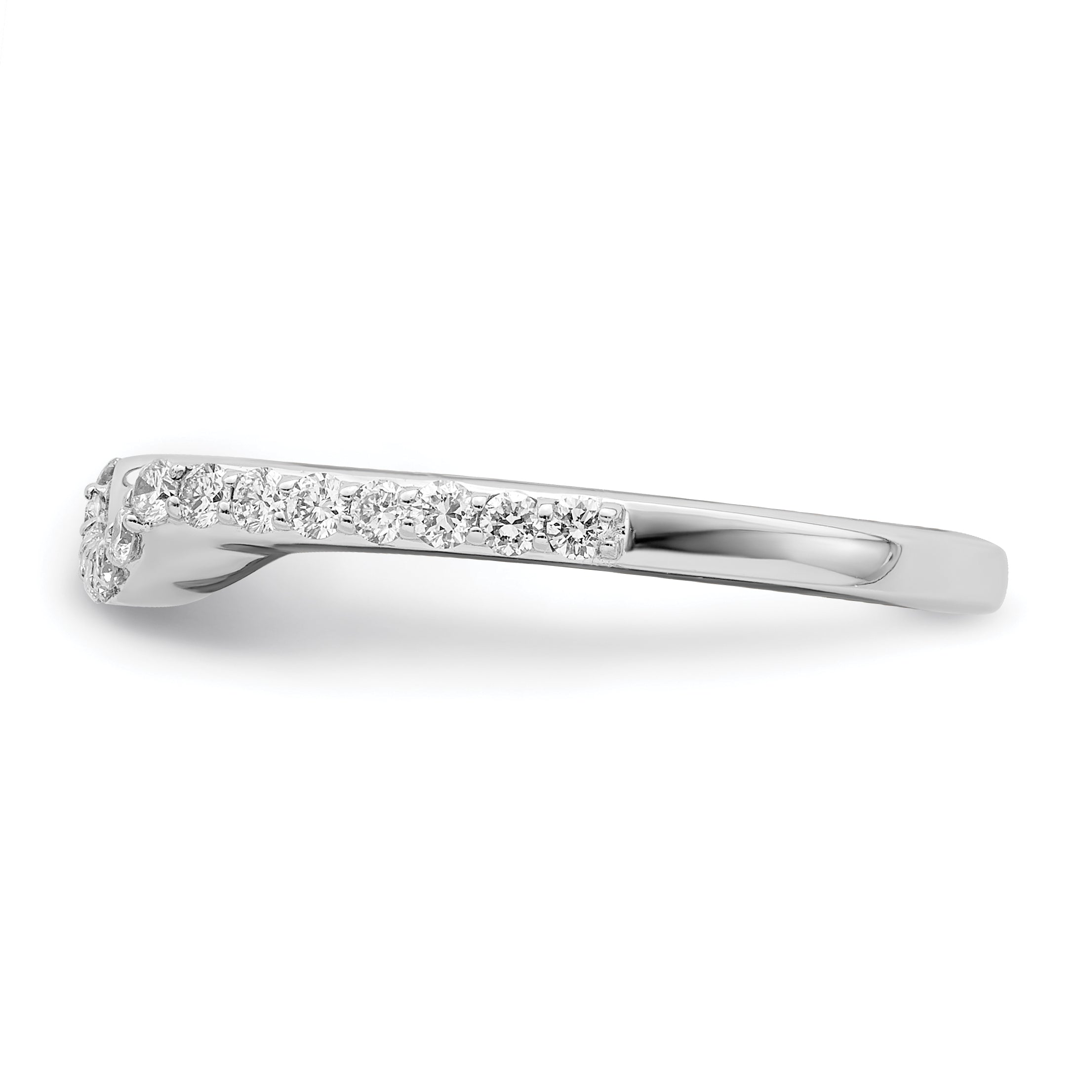 0.28ct. CZ Solid Real 14K White Gold Wedding Wedding Band Ring