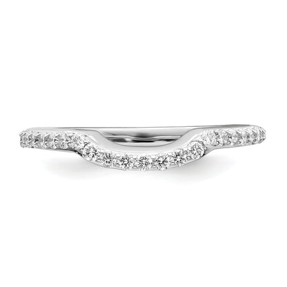 0.28ct. CZ Solid Real 14K White Gold Wedding Wedding Band Ring