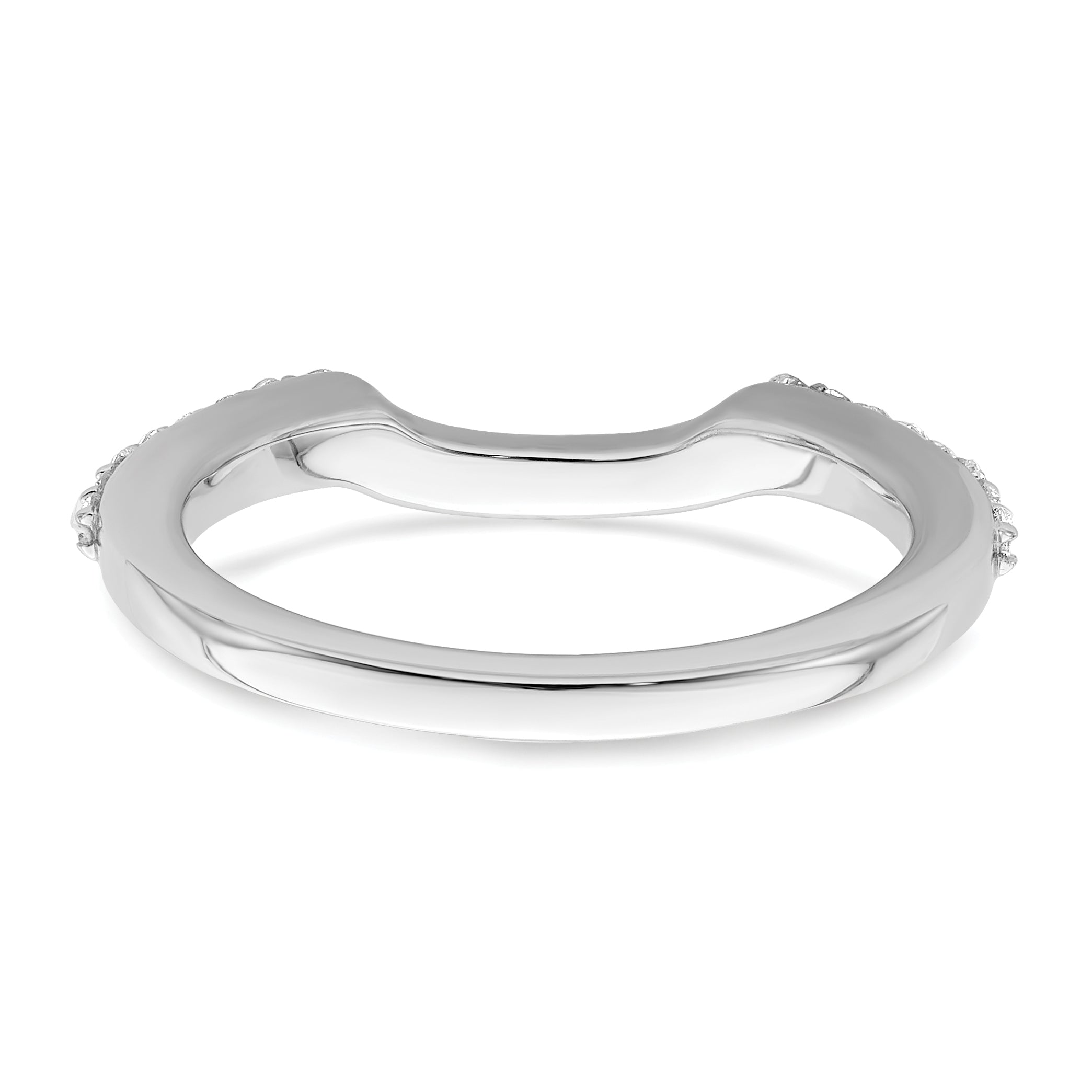 0.28ct. CZ Solid Real 14K White Gold Wedding Wedding Band Ring