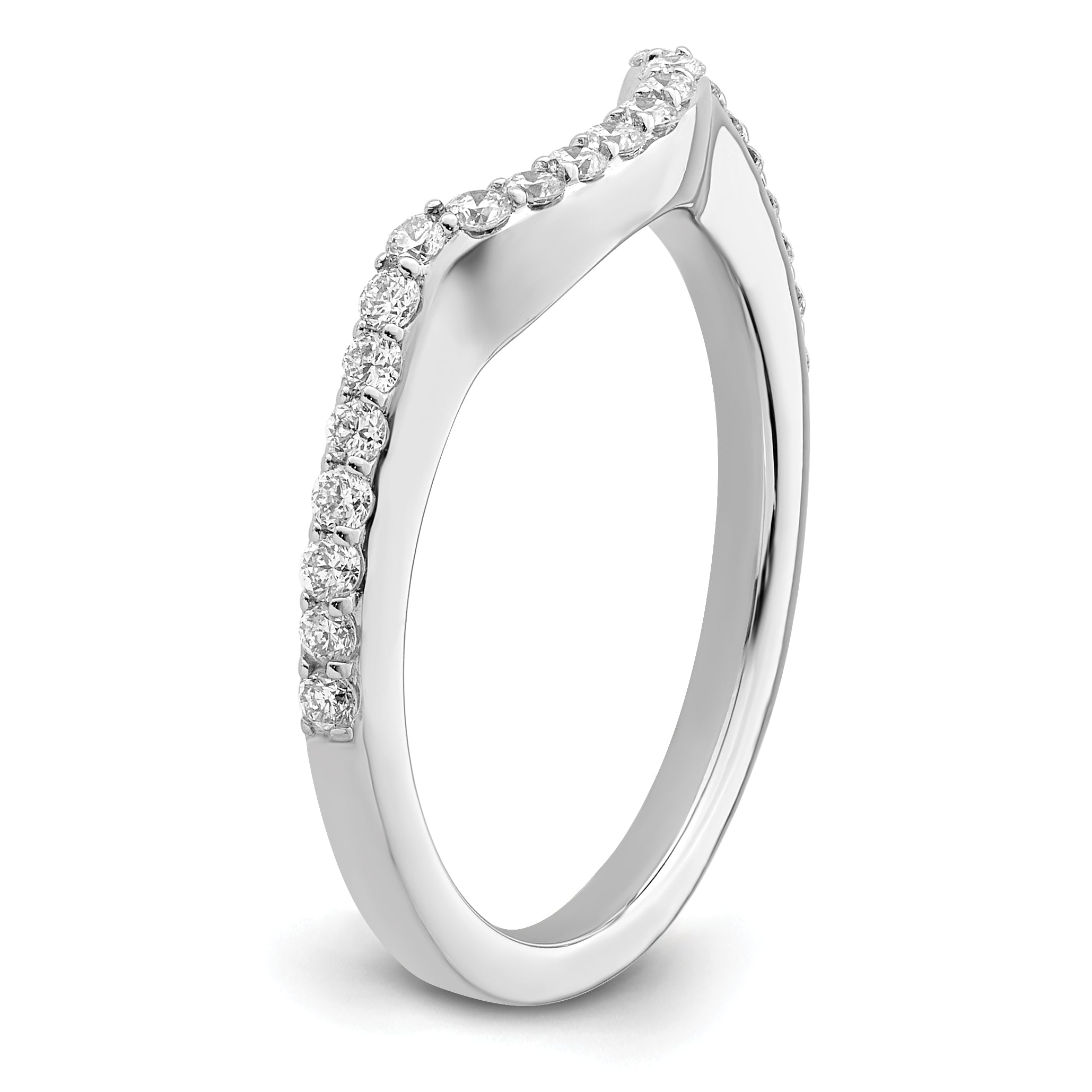 0.28ct. CZ Solid Real 14K White Gold Wedding Wedding Band Ring