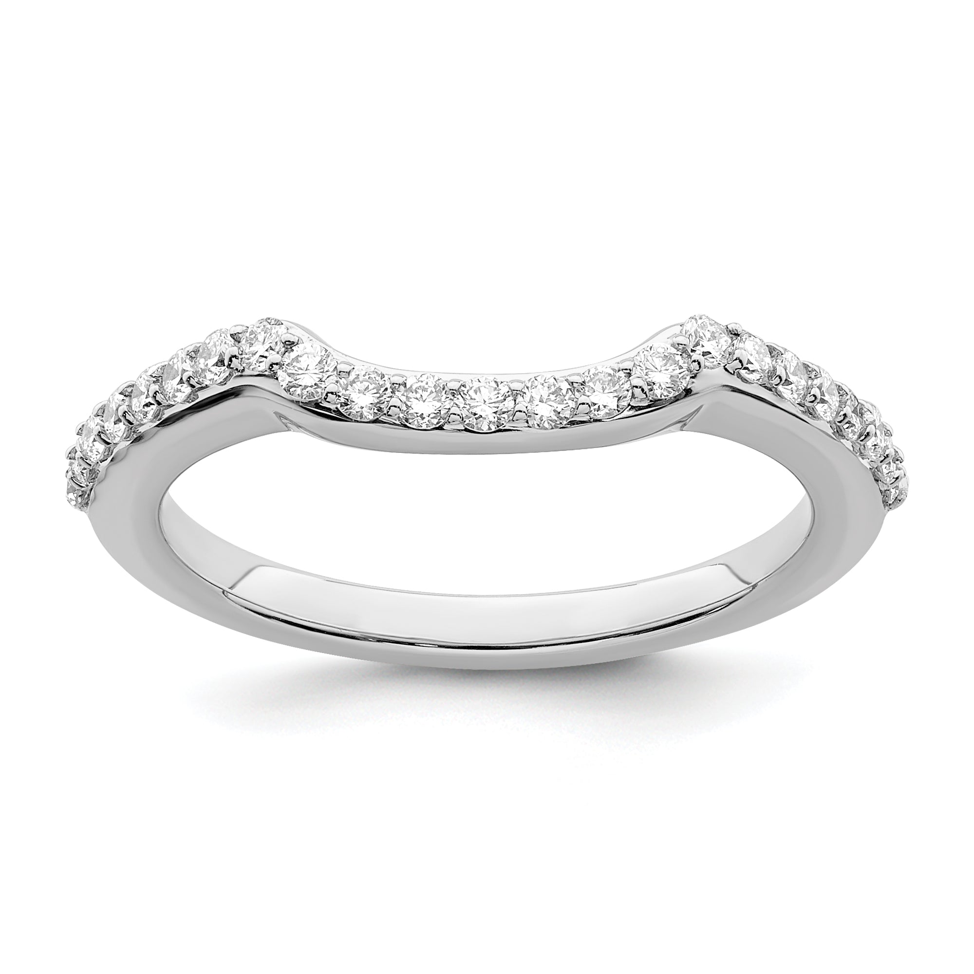 0.28ct. CZ Solid Real 14K White Gold Wedding Wedding Band Ring