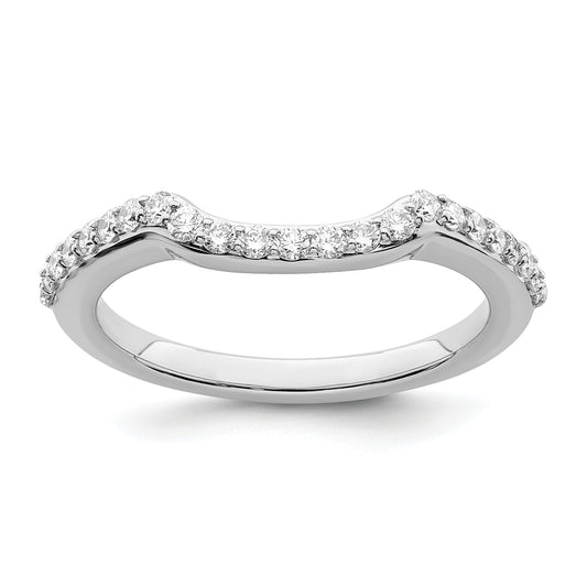 0.28ct. CZ Solid Real 14K White Gold Wedding Wedding Band Ring