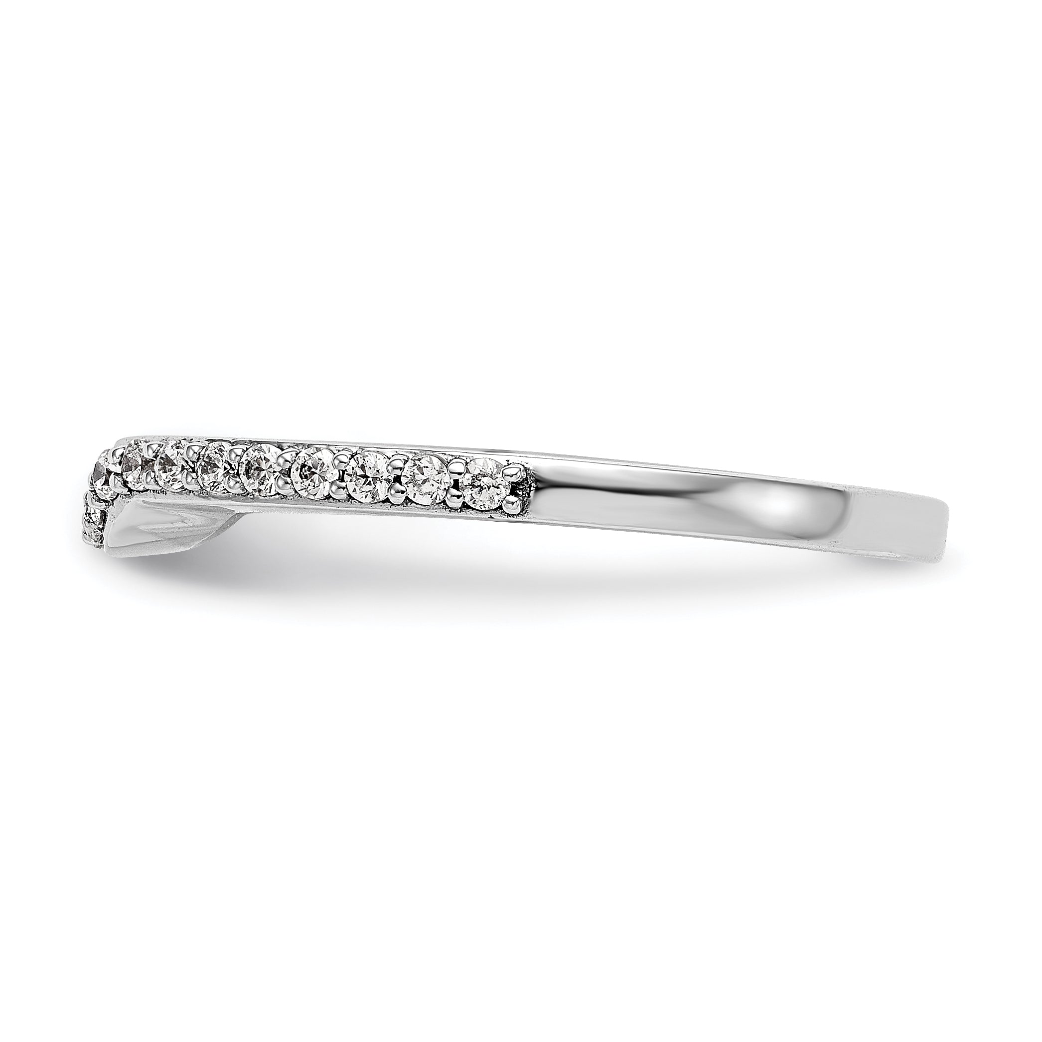 0.29ct. CZ Solid Real 14K White Gold Wedding Wedding Band Ring