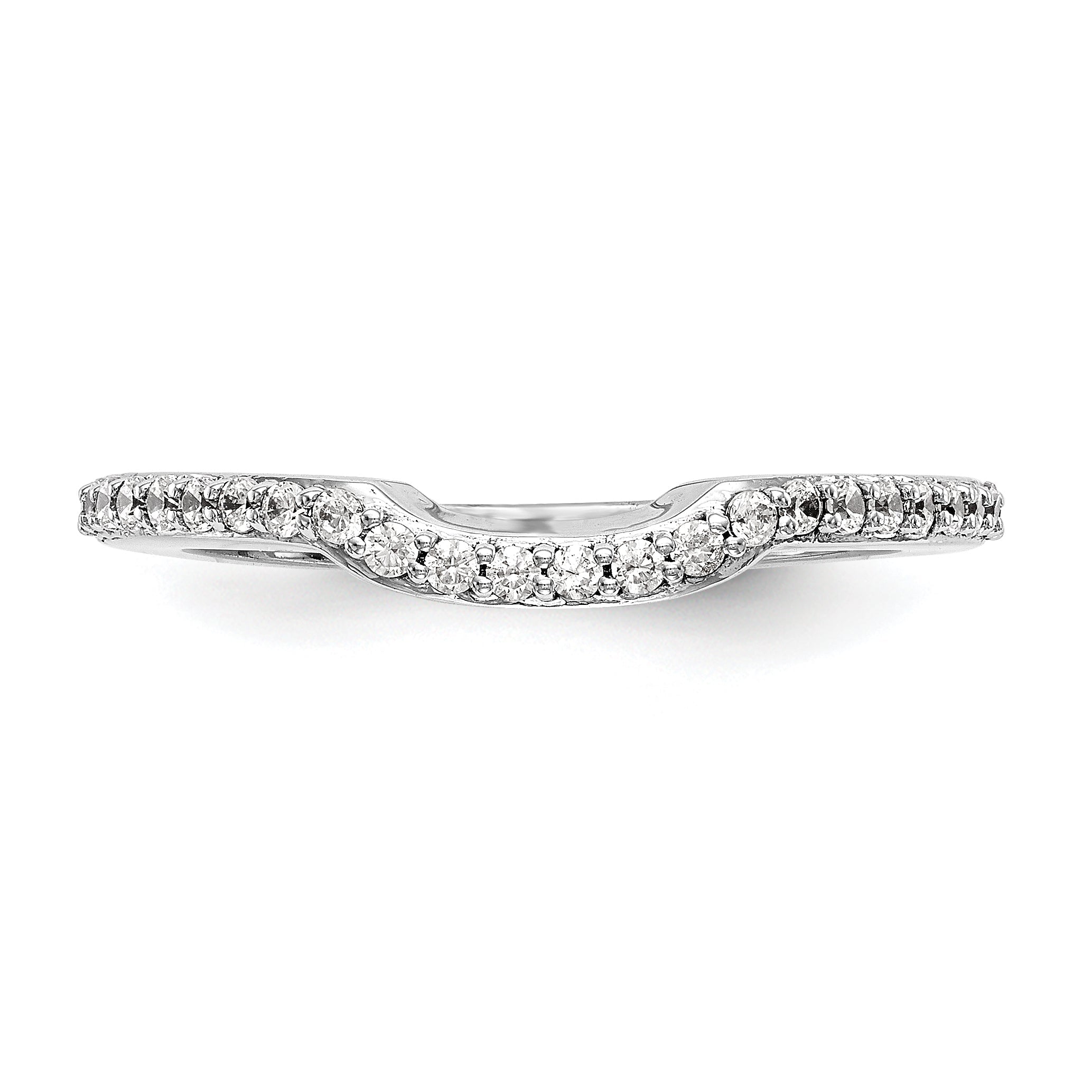 0.29ct. CZ Solid Real 14K White Gold Wedding Wedding Band Ring