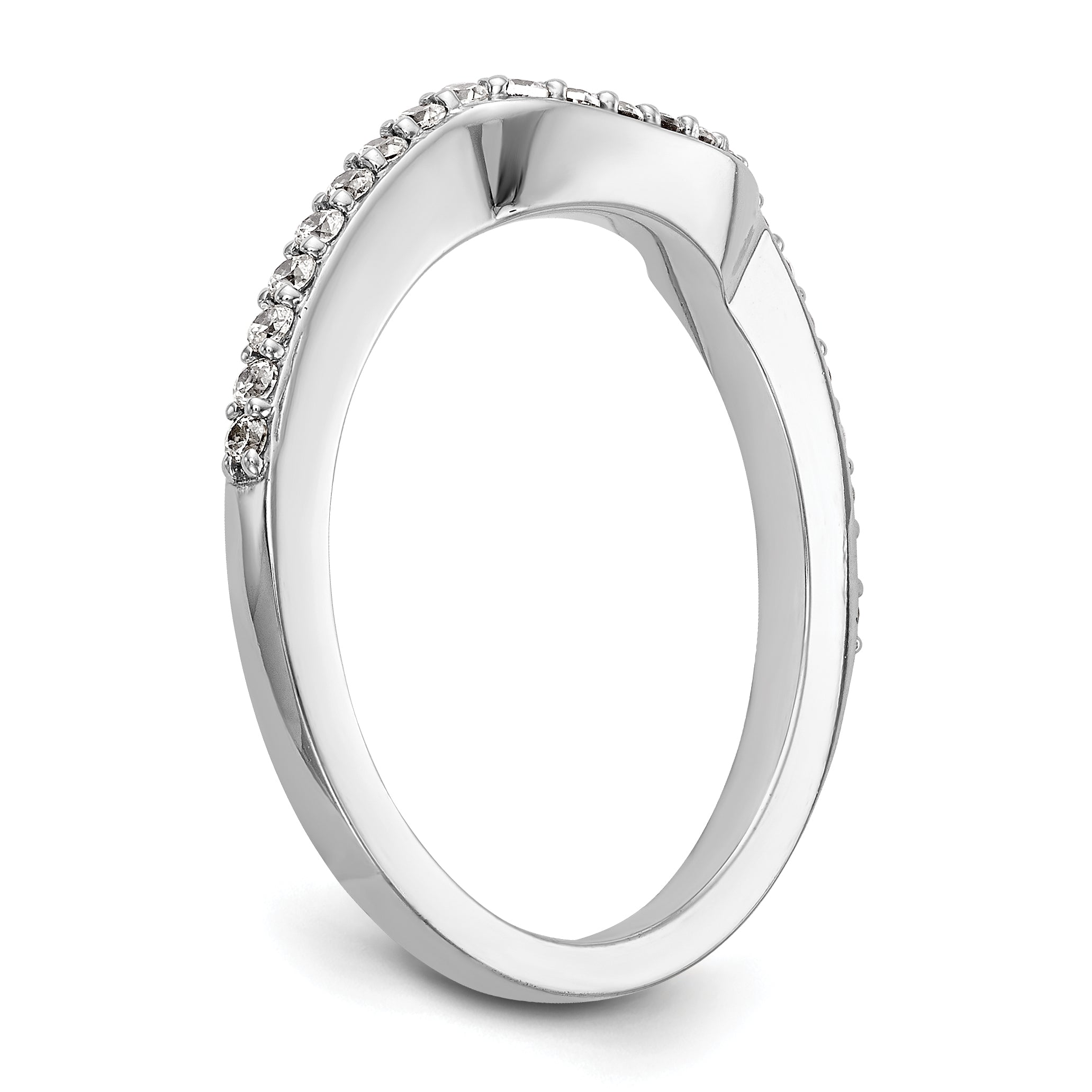 0.29ct. CZ Solid Real 14K White Gold Wedding Wedding Band Ring
