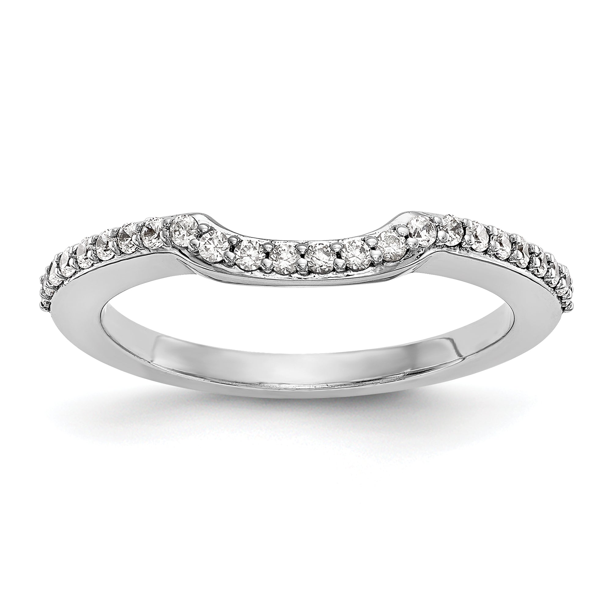 0.29ct. CZ Solid Real 14K White Gold Wedding Wedding Band Ring