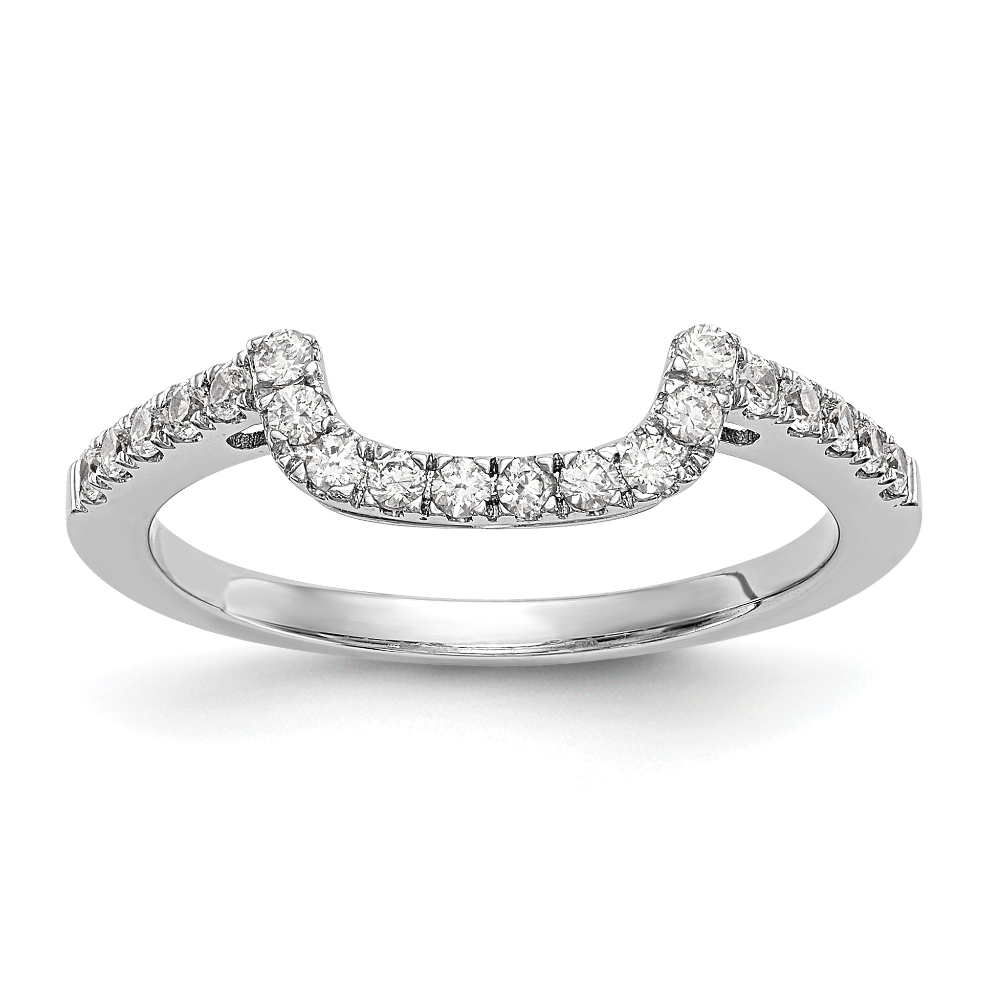 0.20ct. CZ Solid Real 14K White Gold Wedding Wedding Band Ring