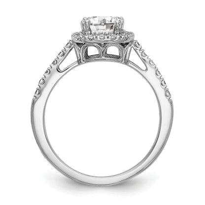 1.50ct. CZ Solid Real 14K White Gold Cushion Halo Engagement Ring