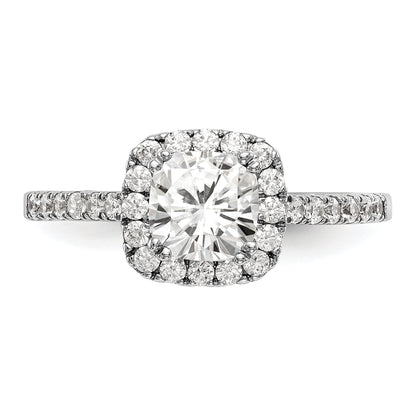 1.75ct. CZ Solid Real 14K White Gold Cushion Halo Engagement Ring