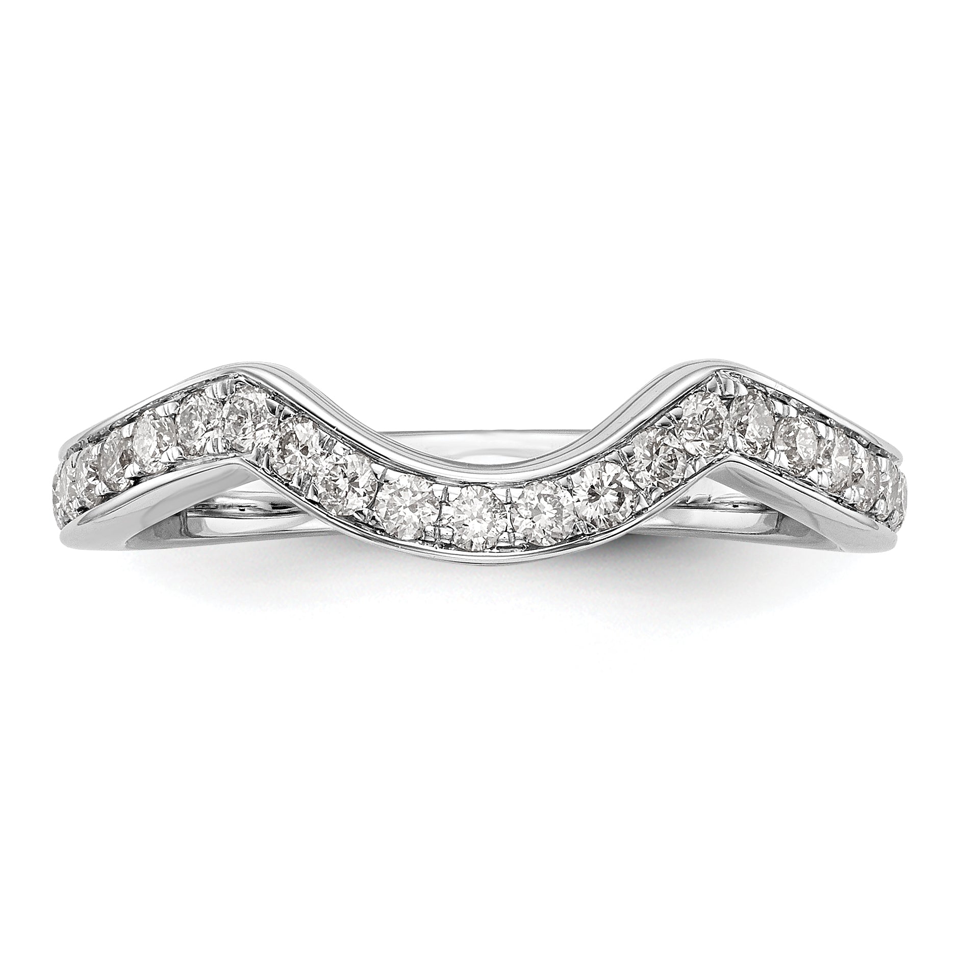 0.40ct. CZ Solid Real 14K White Gold Wedding Wedding Band Ring