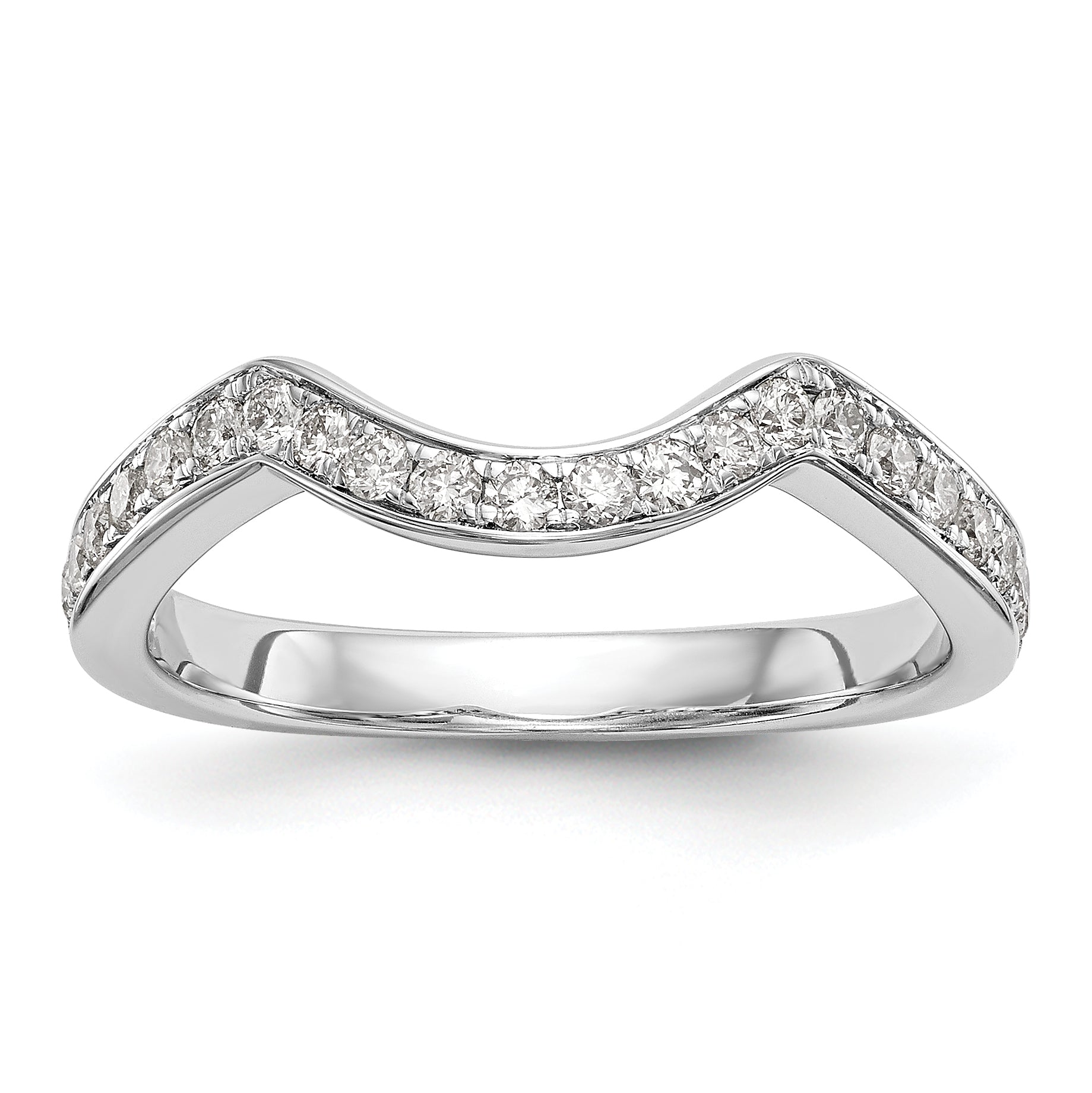 0.40ct. CZ Solid Real 14K White Gold Wedding Wedding Band Ring