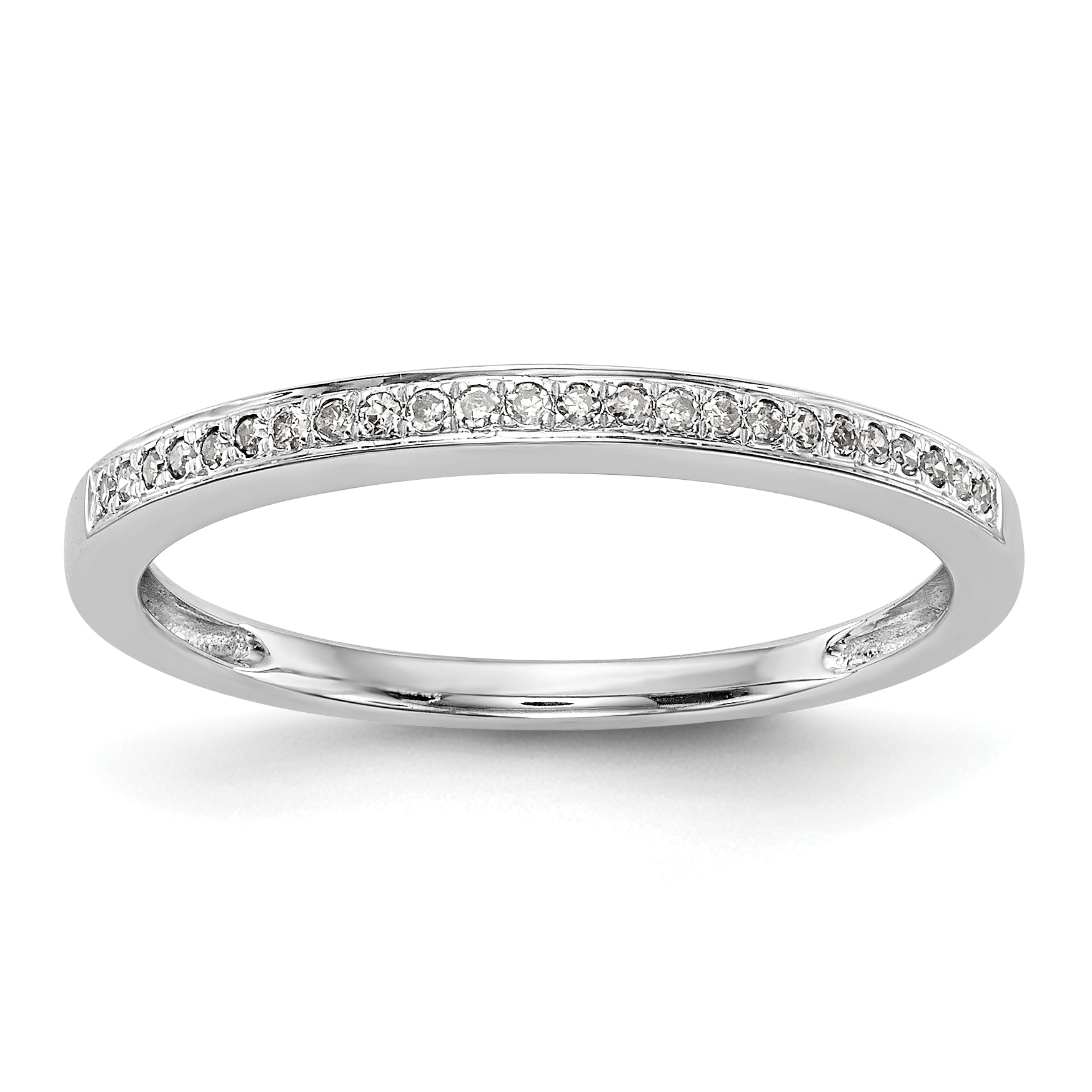 0.14ct. CZ Solid Real 14k White Gold Set of 2 Wedding Wedding Band Rings