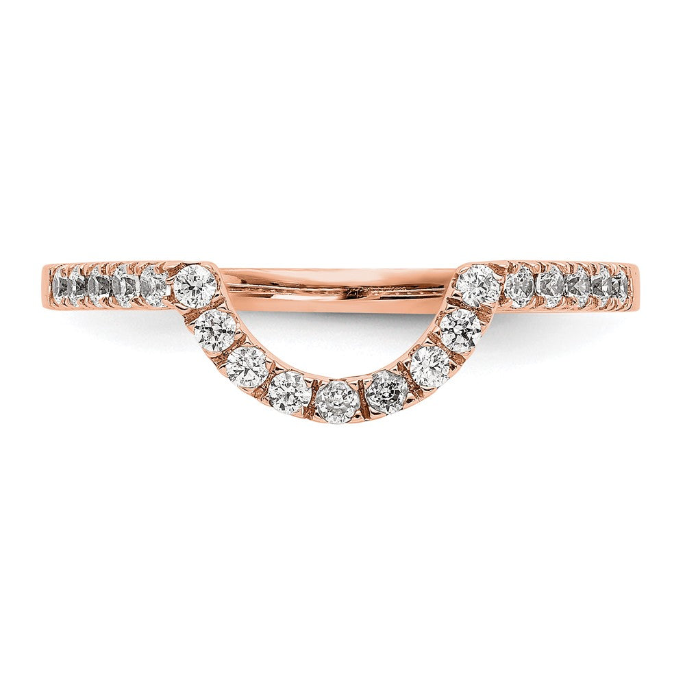 0.29ct. CZ Solid Real 14K Rose Gold Wedding Wedding Band Ring
