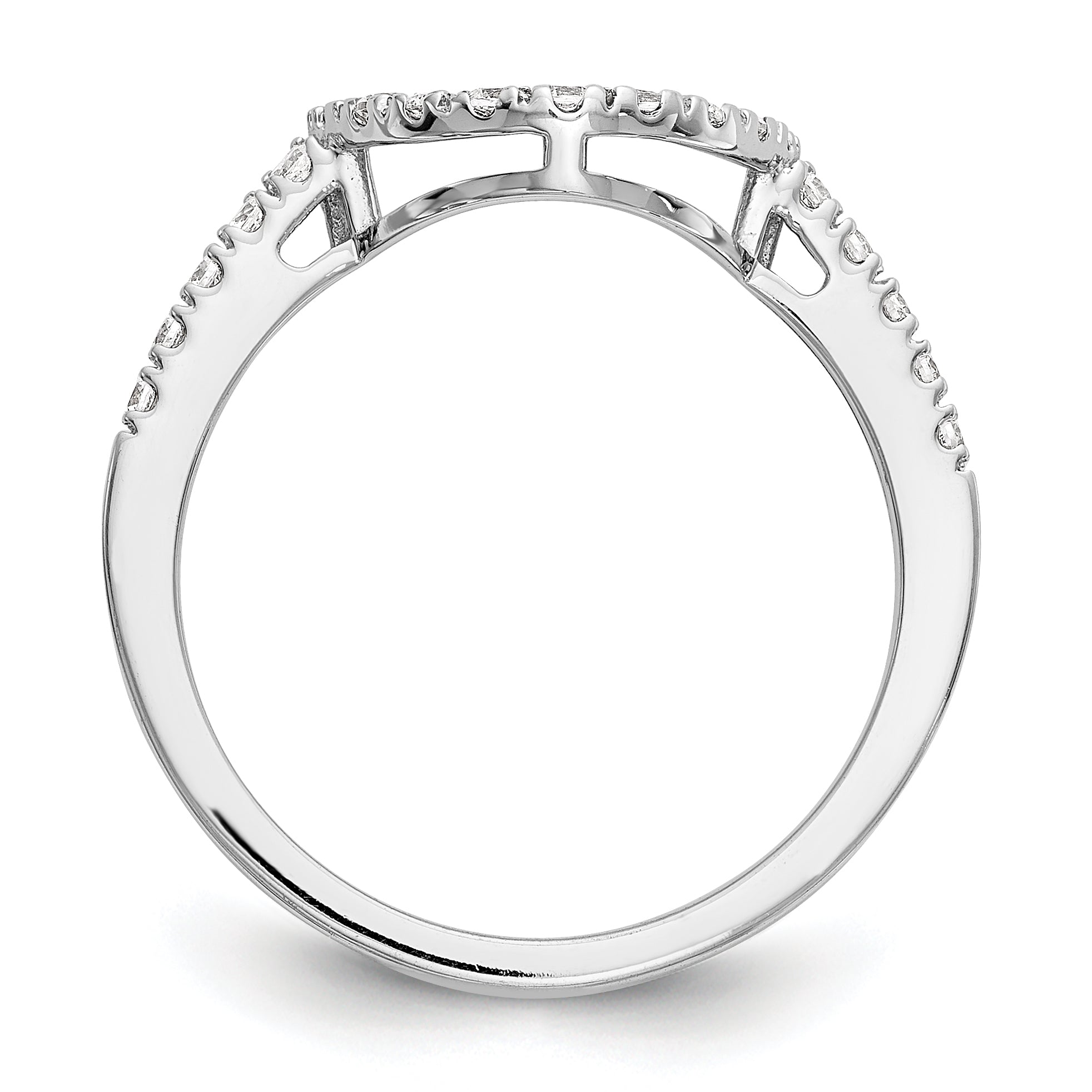 0.21ct. CZ Solid Real 14K White Gold Wedding Wedding Band Ring
