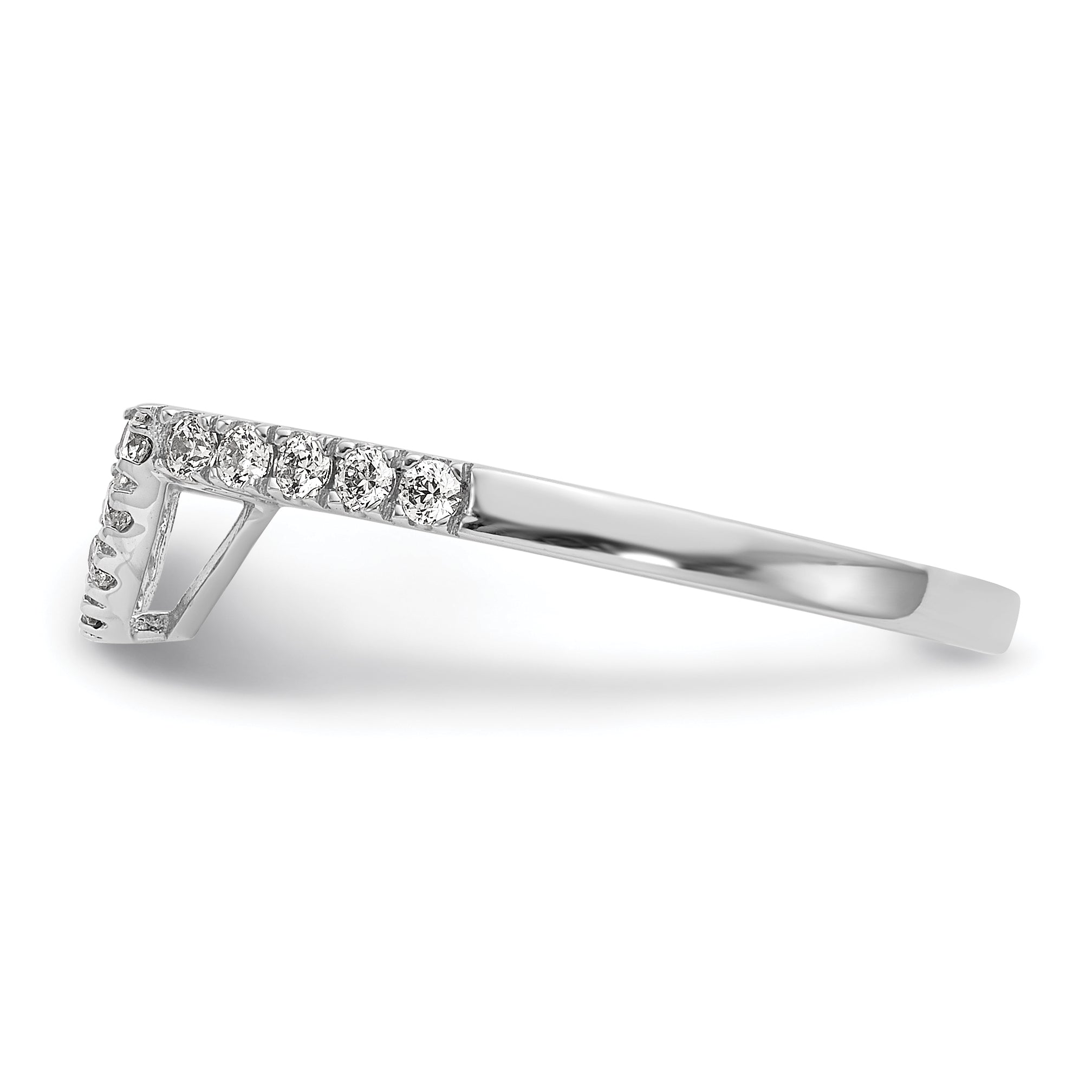 0.21ct. CZ Solid Real 14K White Gold Wedding Wedding Band Ring