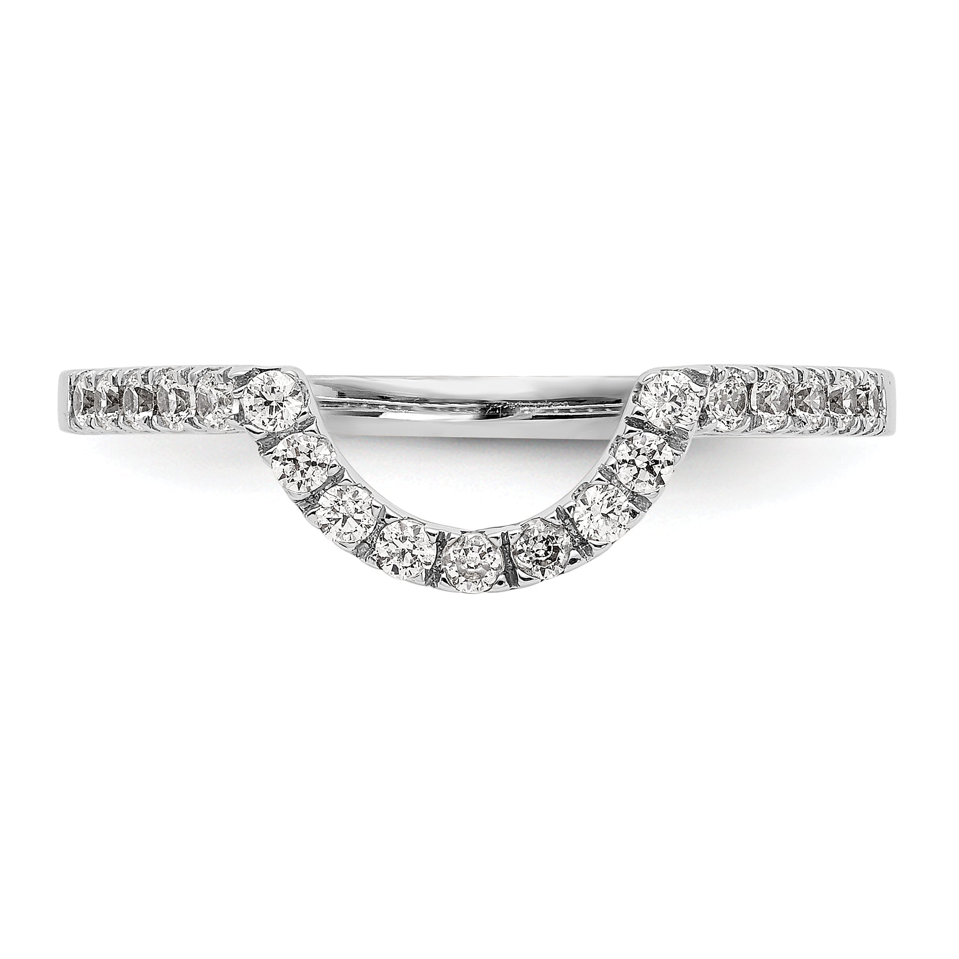 0.21ct. CZ Solid Real 14K White Gold Wedding Wedding Band Ring