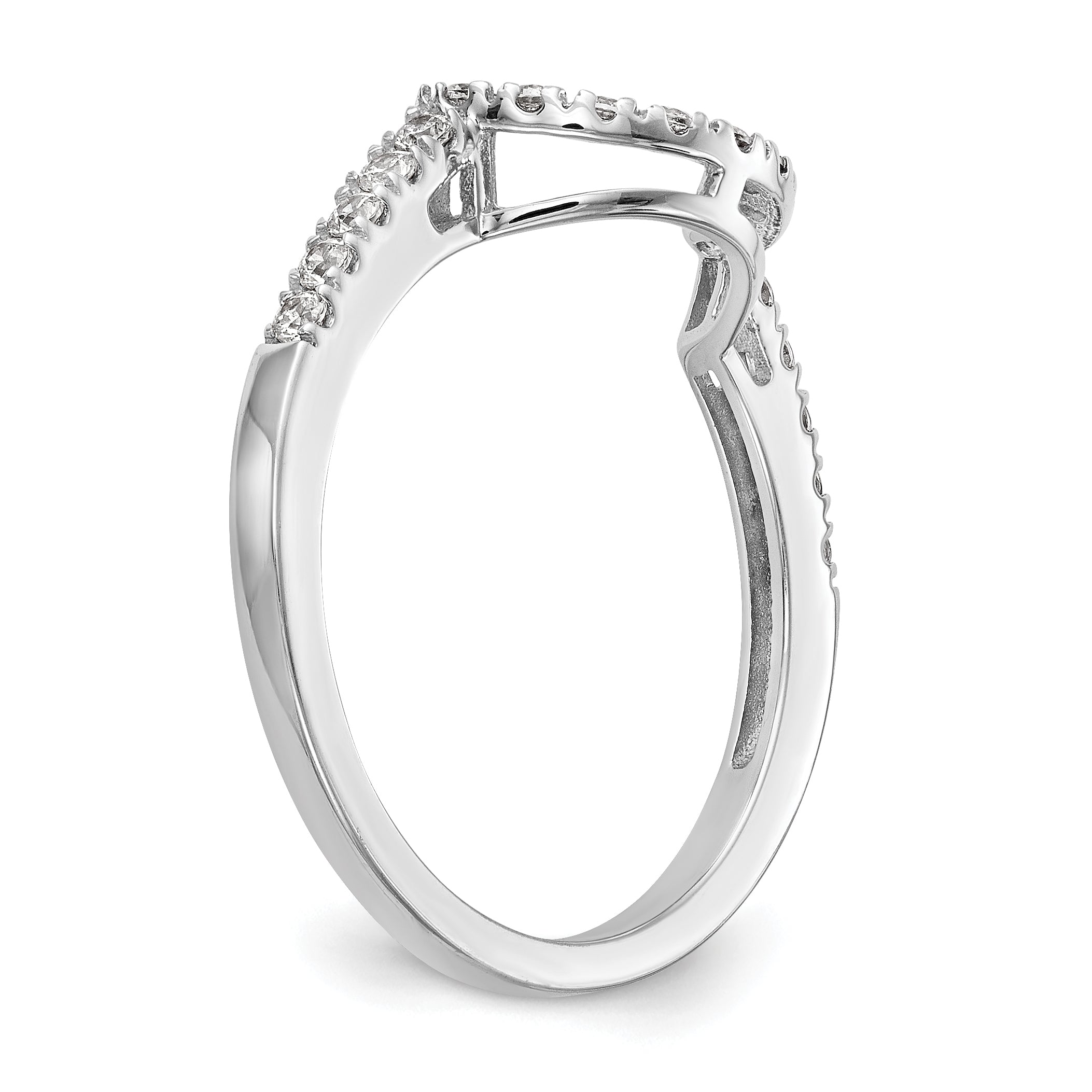 0.21ct. CZ Solid Real 14K White Gold Wedding Wedding Band Ring