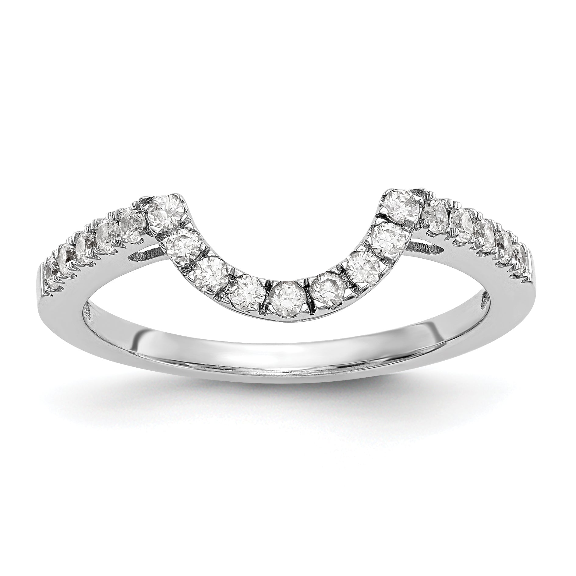 0.21ct. CZ Solid Real 14K White Gold Wedding Wedding Band Ring