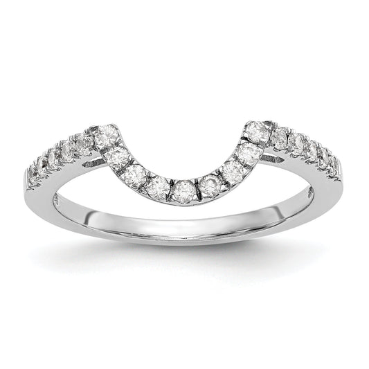 0.21ct. CZ Solid Real 14K White Gold Wedding Wedding Band Ring