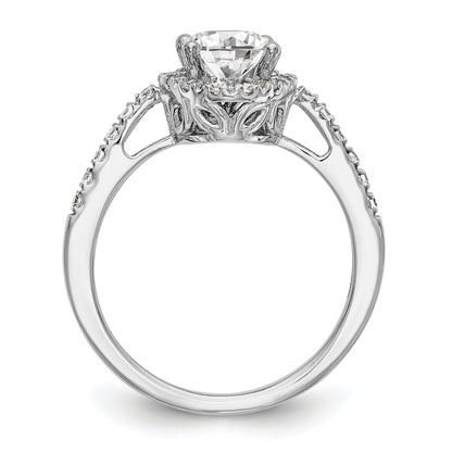 2.00ct. CZ Solid Real 14K White Gold Oval Oval Halo Engagement Ring