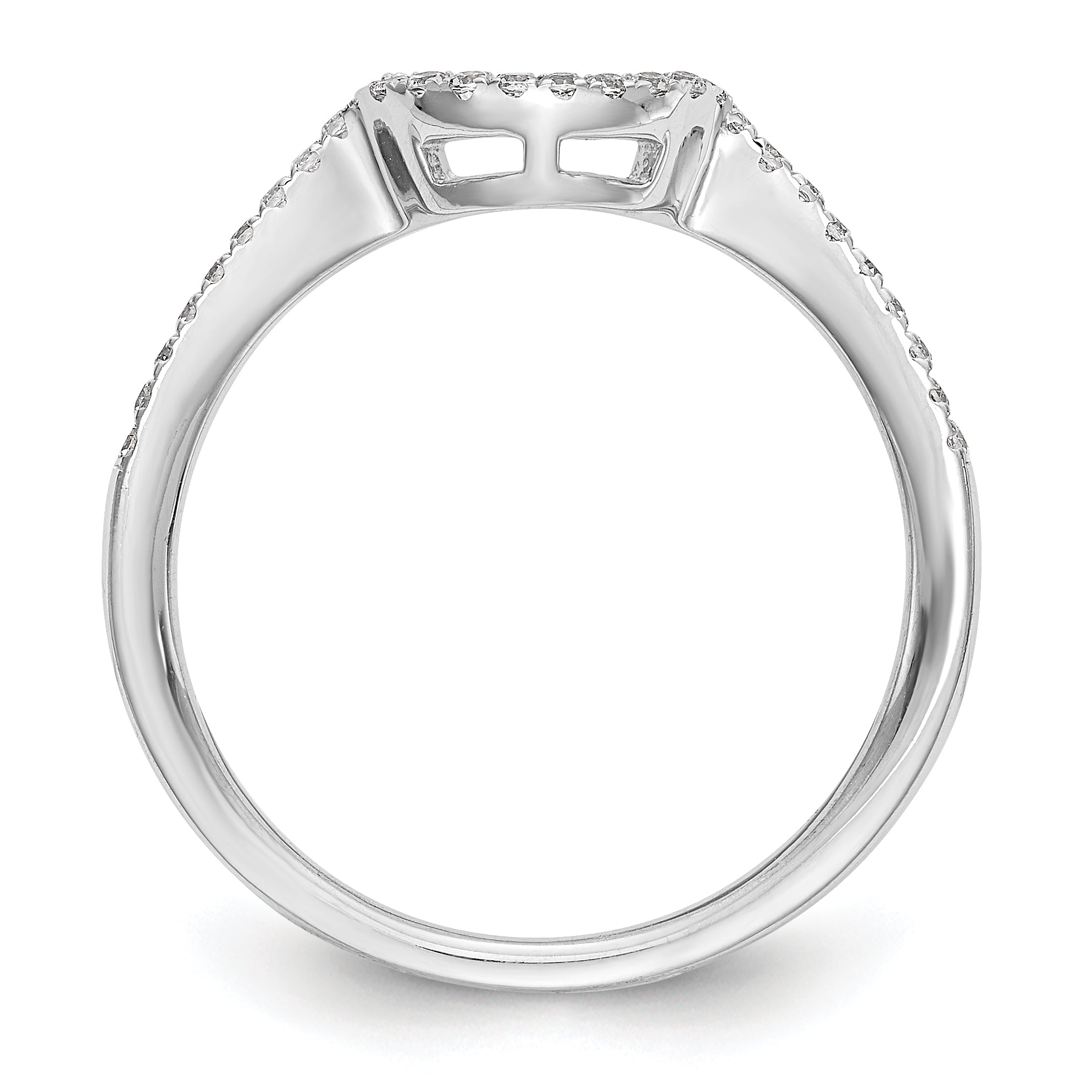 0.14ct. CZ Solid Real 14K White Gold Wedding Wedding Band Ring