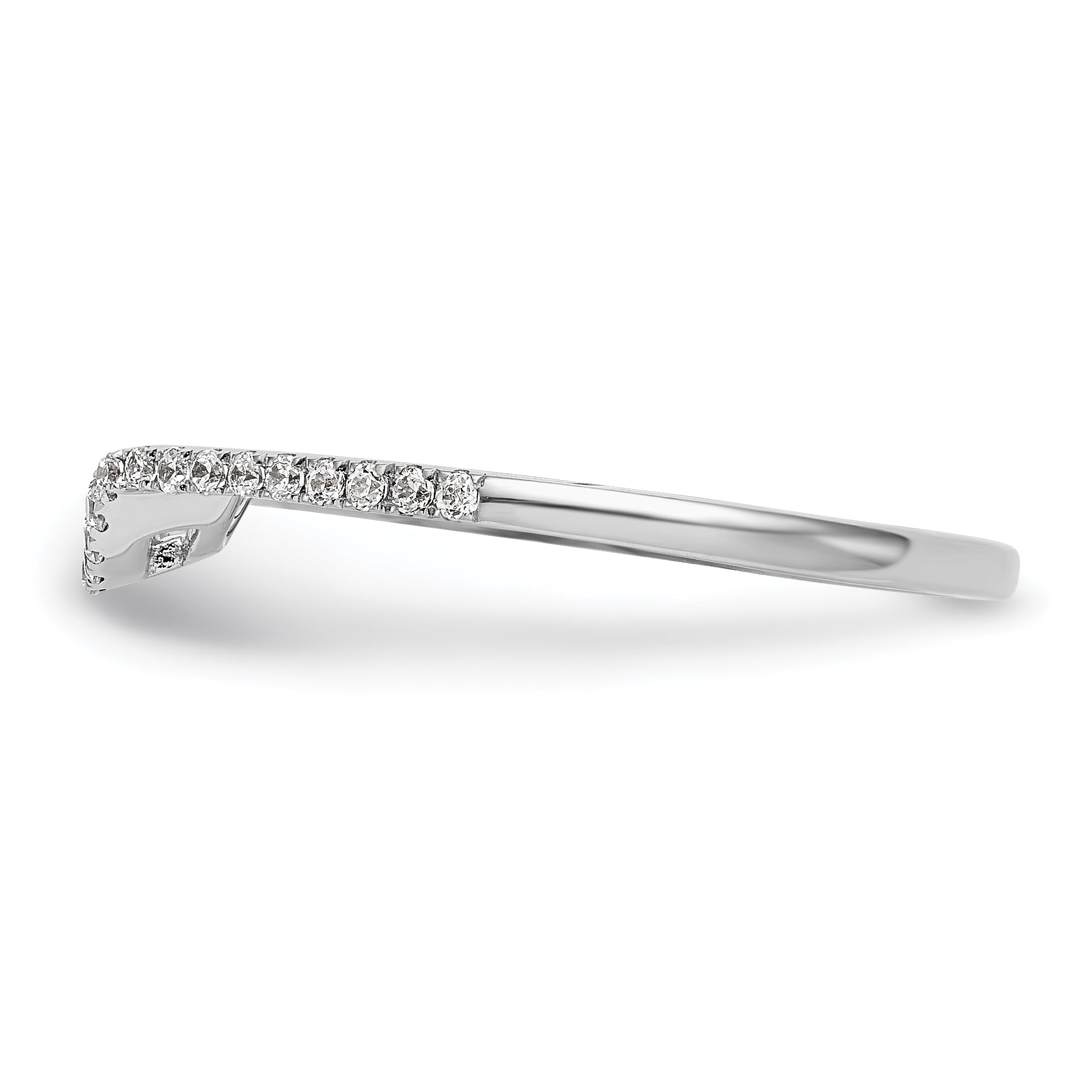0.14ct. CZ Solid Real 14K White Gold Wedding Wedding Band Ring