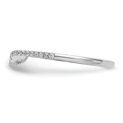 0.14ct. CZ Solid Real 14K White Gold Wedding Wedding Band Ring