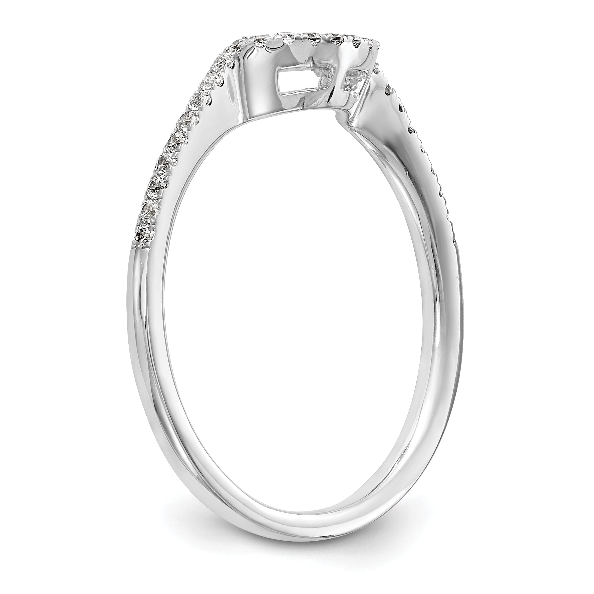 0.14ct. CZ Solid Real 14K White Gold Wedding Wedding Band Ring