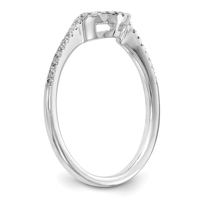 0.14ct. CZ Solid Real 14K White Gold Wedding Wedding Band Ring
