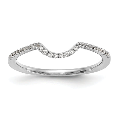 0.14ct. CZ Solid Real 14K White Gold Wedding Wedding Band Ring