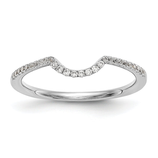0.14ct. CZ Solid Real 14K White Gold Wedding Wedding Band Ring