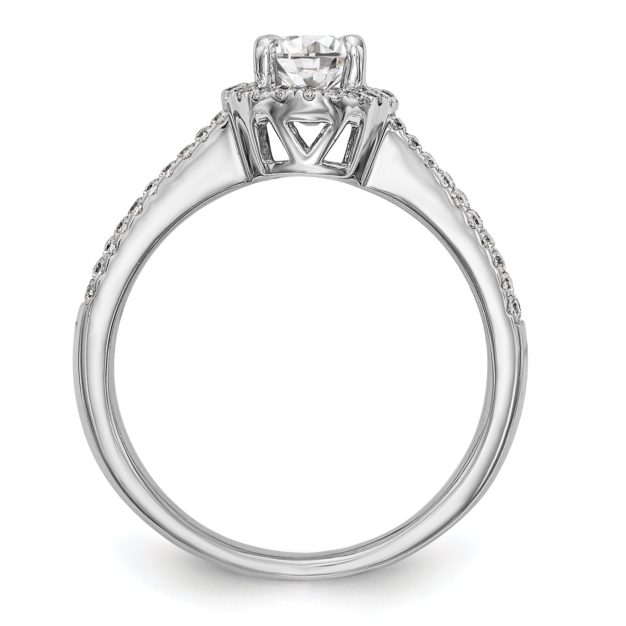 2.00ct. CZ Solid Real 14K White Gold Oval Oval Halo Engagement Ring