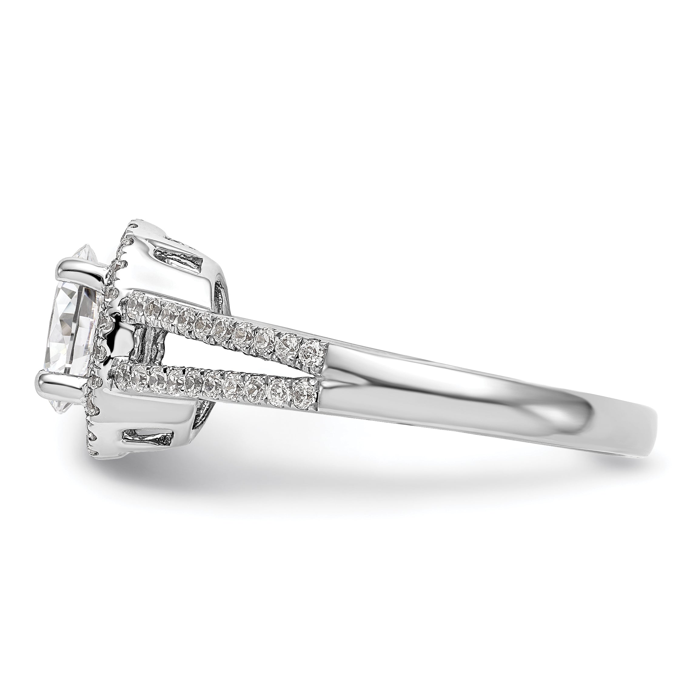 2.00ct. CZ Solid Real 14K White Gold Oval Oval Halo Engagement Ring