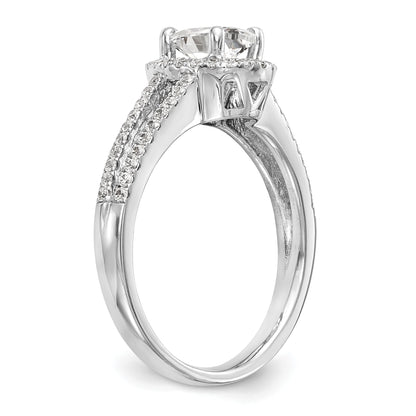 2.00ct. CZ Solid Real 14K White Gold Oval Oval Halo Engagement Ring