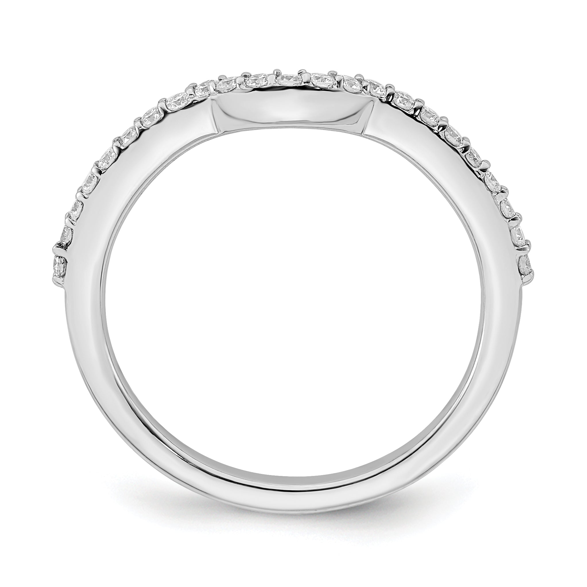 0.23ct. CZ Solid Real 14K White Gold Wedding Wedding Band Ring