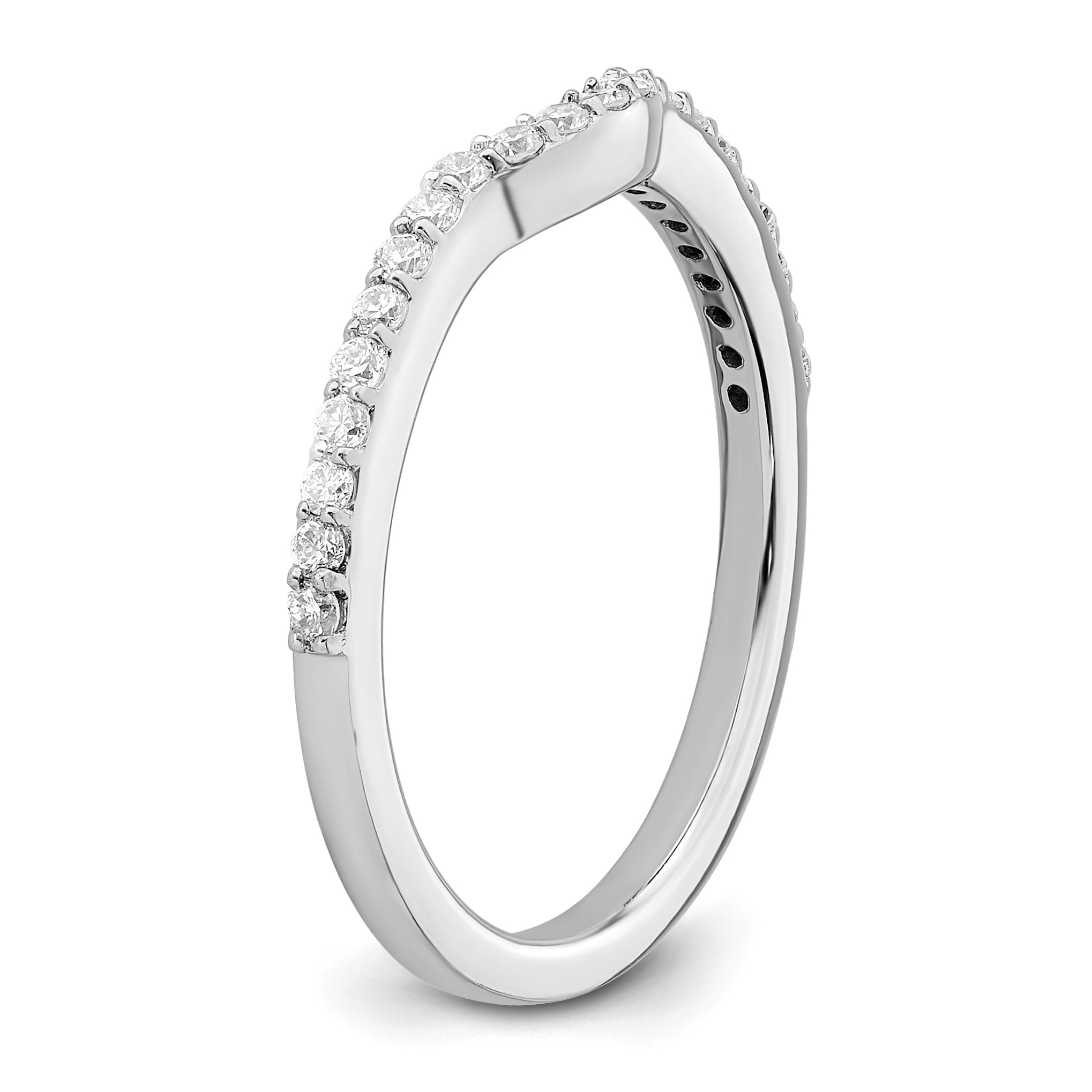 0.23ct. CZ Solid Real 14K White Gold Wedding Wedding Band Ring