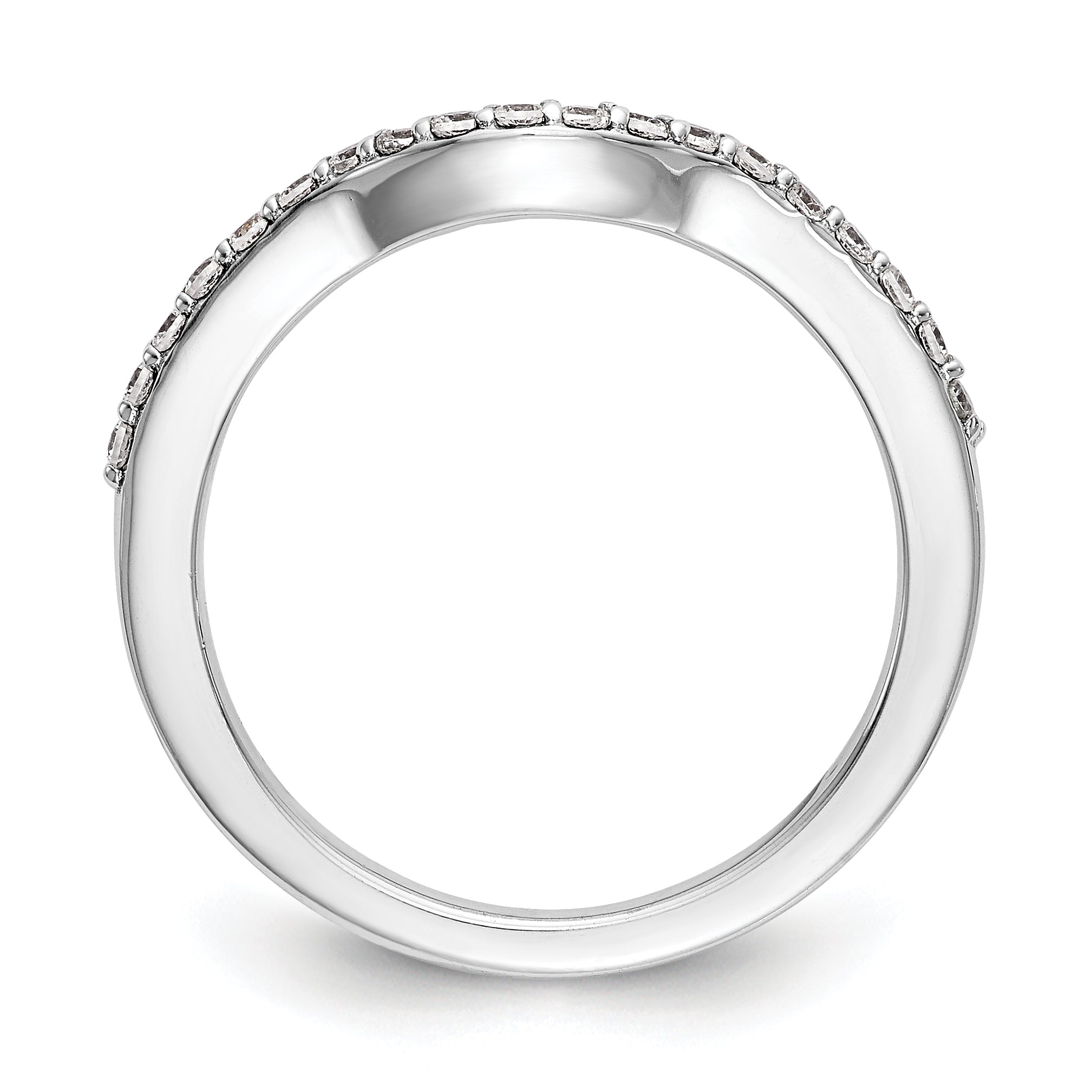 0.25ct. CZ Solid Real 14K White Gold Wedding Wedding Band Ring